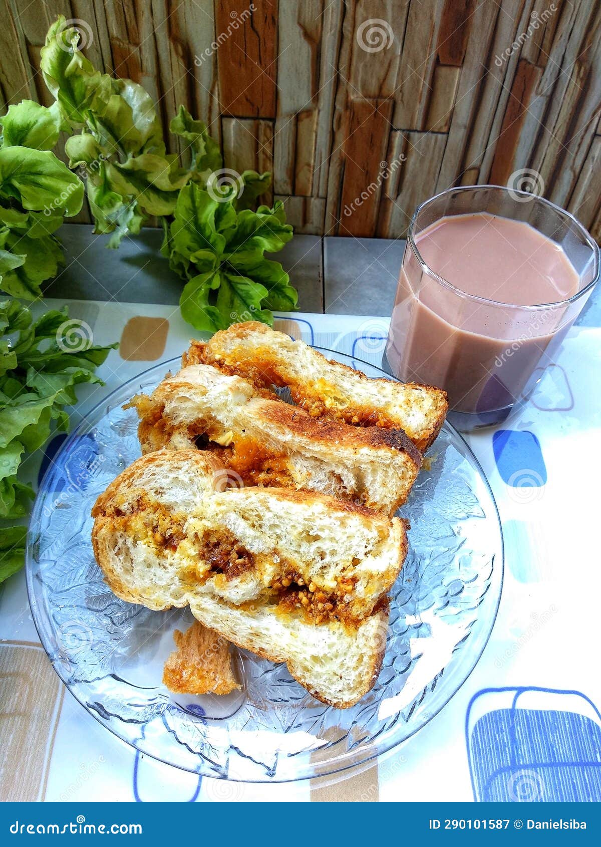 Toasted Bread with Hot Chocolate Stock Image Image of toasted, food 290101587