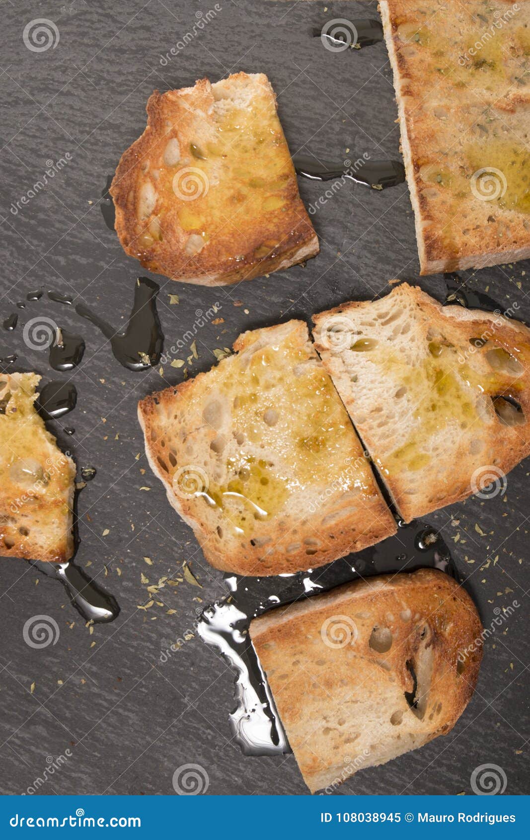 Toasted Bread with Olive Oil Stock Image - Image of shale, tasty: 108038945
