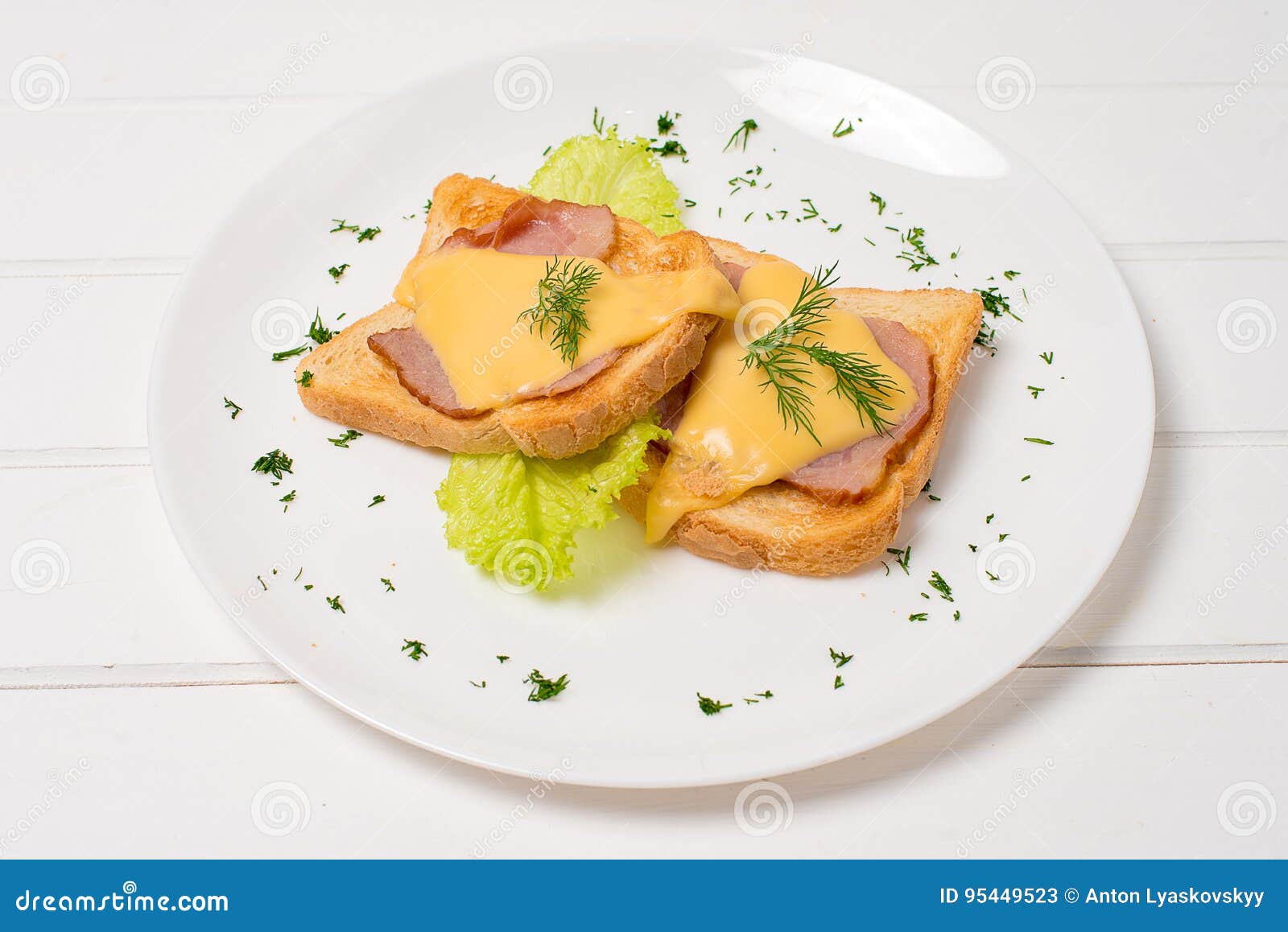 Toasted Ham and Cheese Sandwich Stock Image Image of closeup