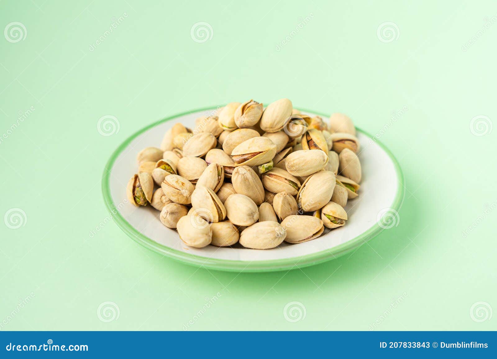 Toasted Pistachios in a Plate. Nuts Vegan Protein Stock Image Image