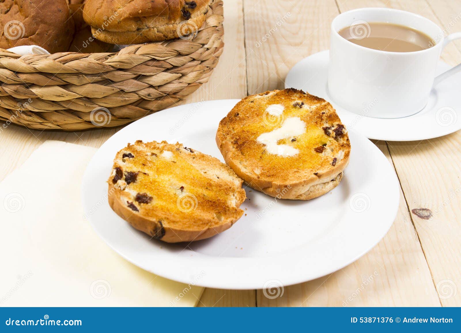 Toasted tea cakes stock photo. Image of english, saucer 53871376