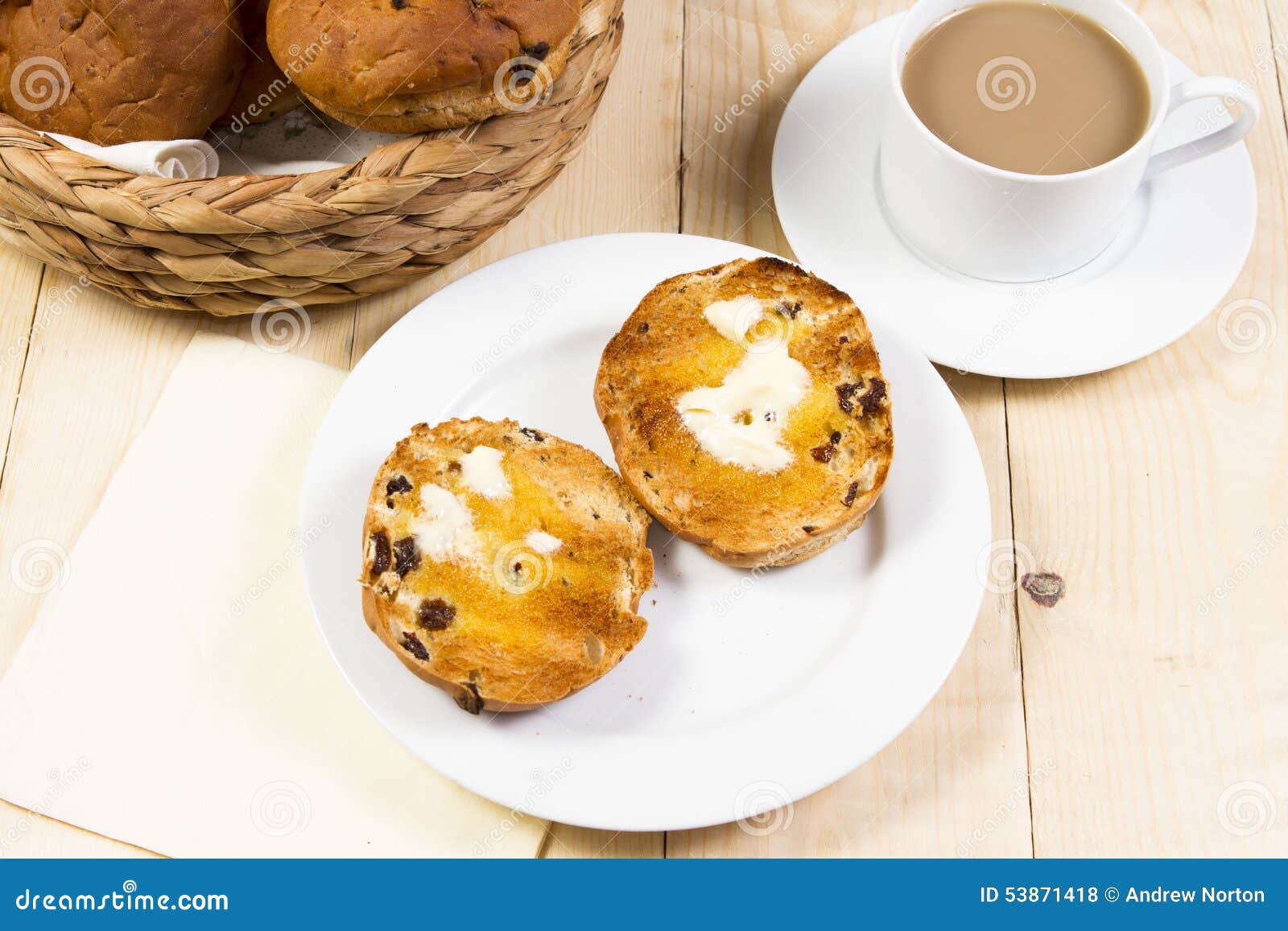 Toasted tea cakes stock photo. Image of breakfast, fresh 53871418