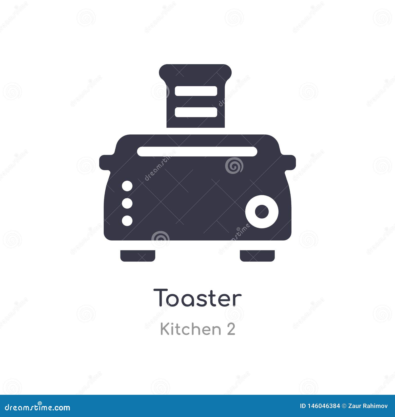 Toaster Icon. Isolated Toaster Icon Vector Illustration from Kitchen 2