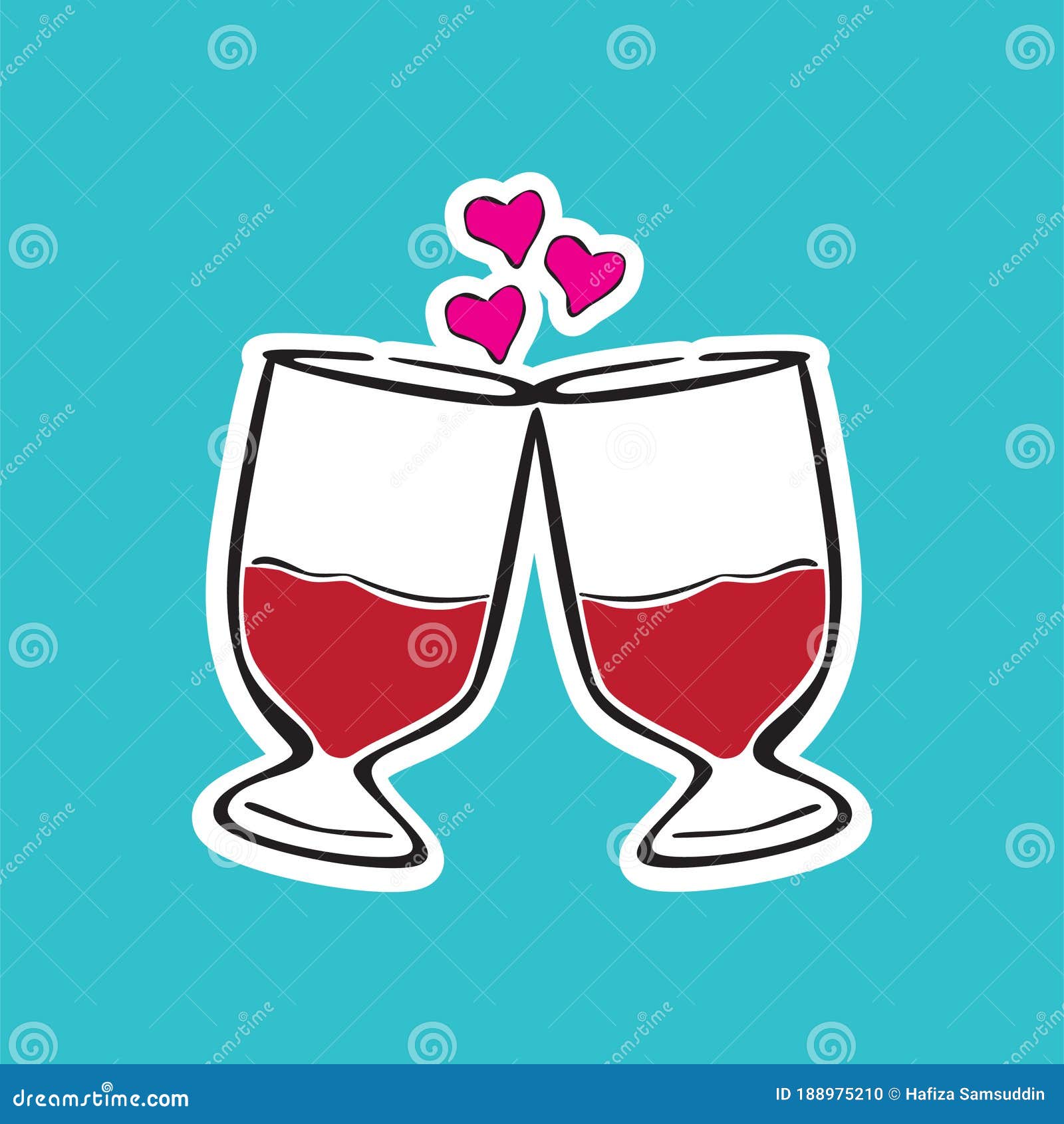 Wine glass icon in doodle style. Vector illustration isolated on white  background. Cute cartoon sign. Wedding toasting, wine glasses with  sparkling Stock Vector Image & Art - Alamy