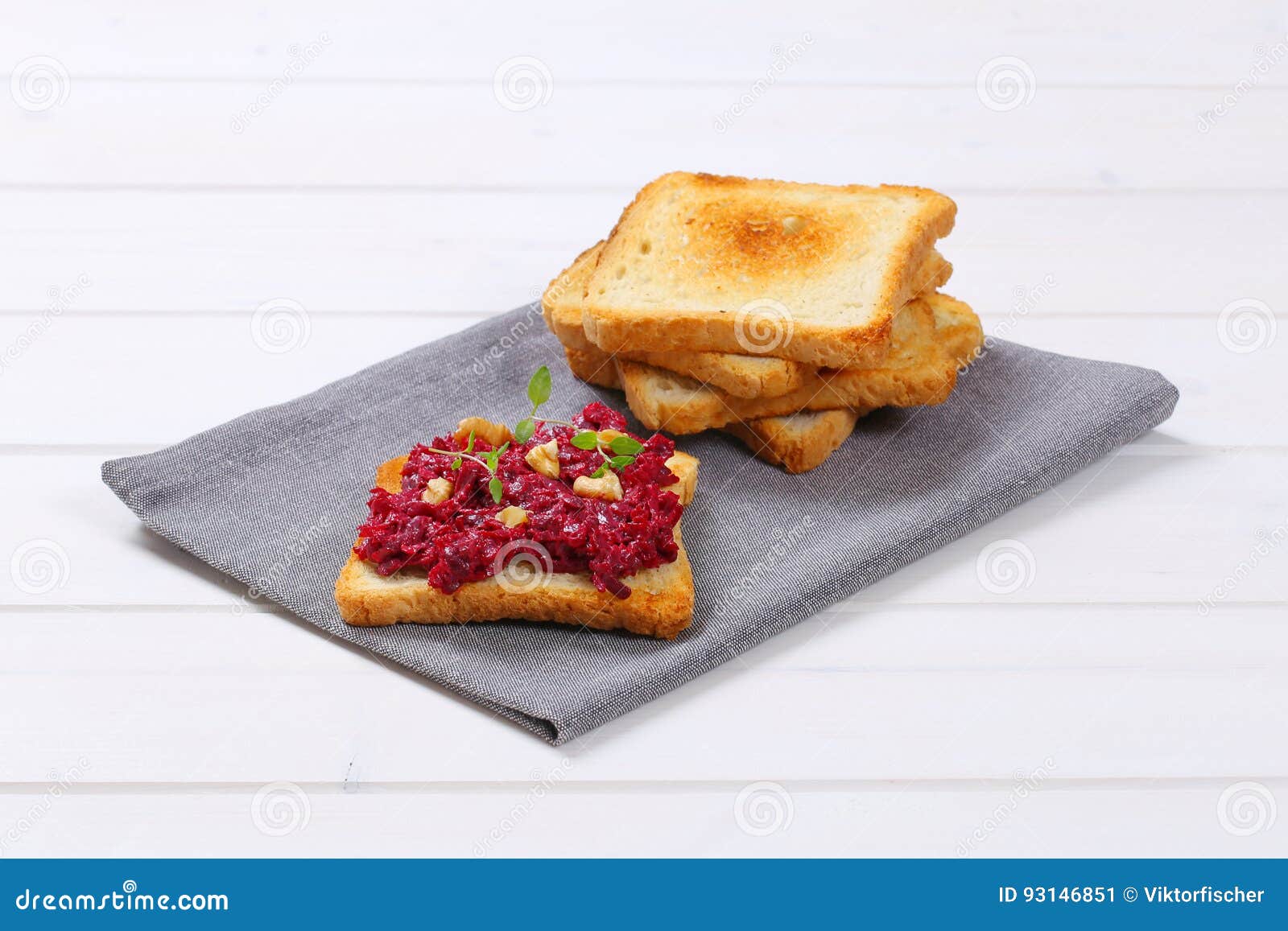 Toasts with Fresh Beetroot Spread Stock Image Image of homemade, grey