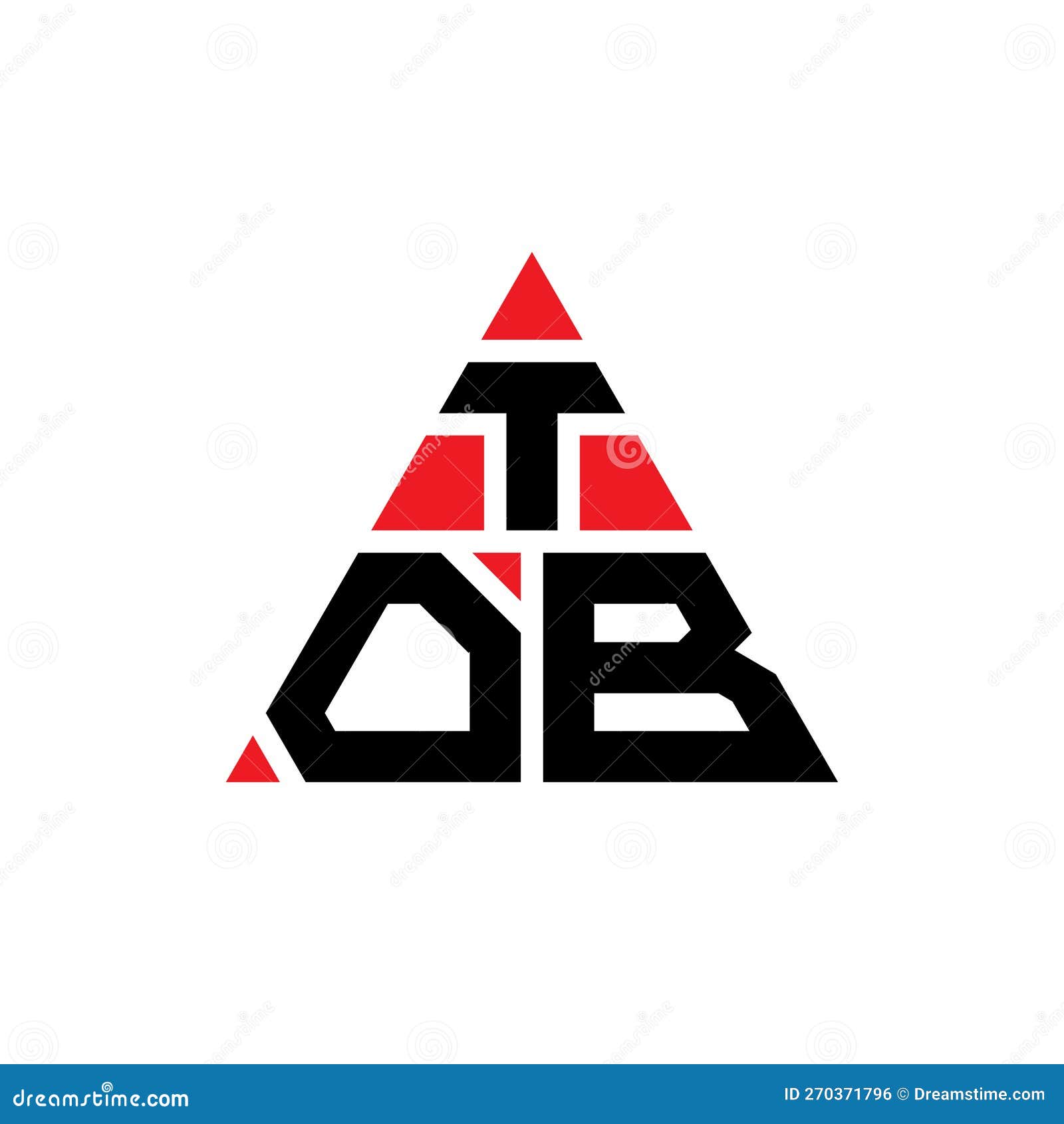 tob triangle letter logo  with triangle . tob triangle logo  monogram. tob triangle  logo template with red
