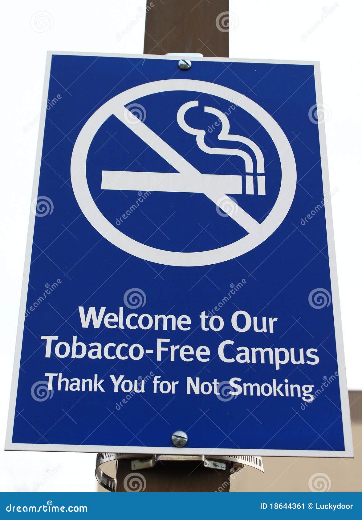 Smoke Free Zone Sign stock image. Image of university 18644361