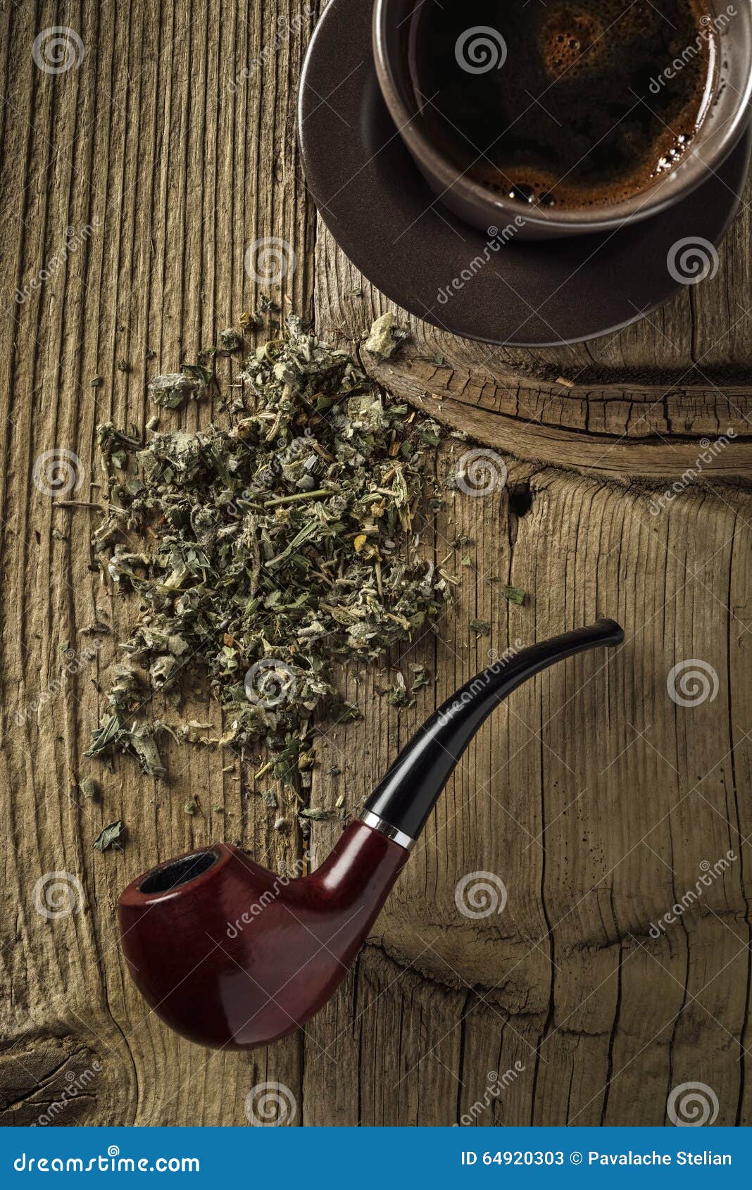 Tobacco pipe with coffee stock image. Image of cancerogen 64920303