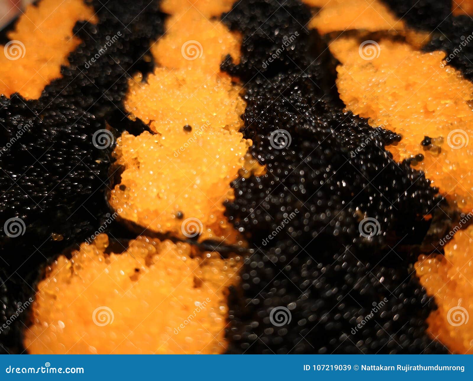 Tobiko is Name of the Japanese Flying Fish Egg. the Orange Eggs