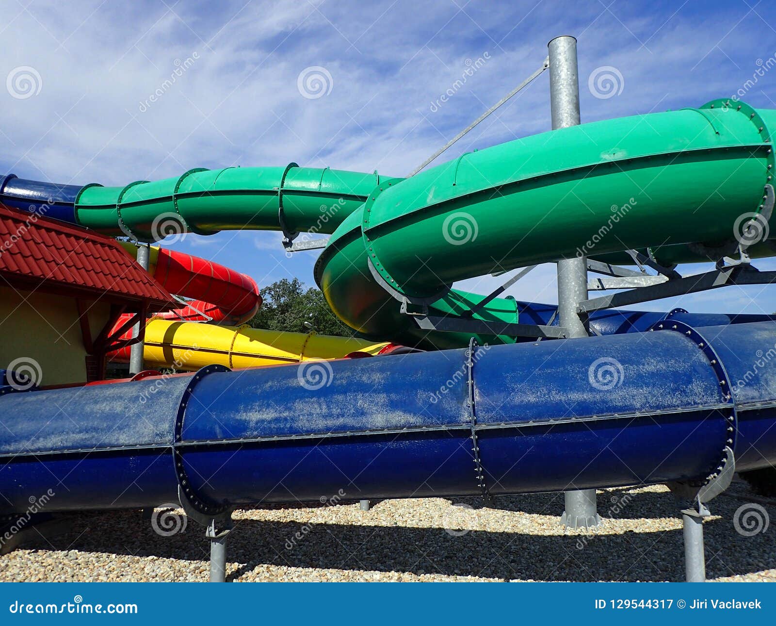 Toboggan Dans Le Parc Aquatique Image Stock Image Du Spirale
