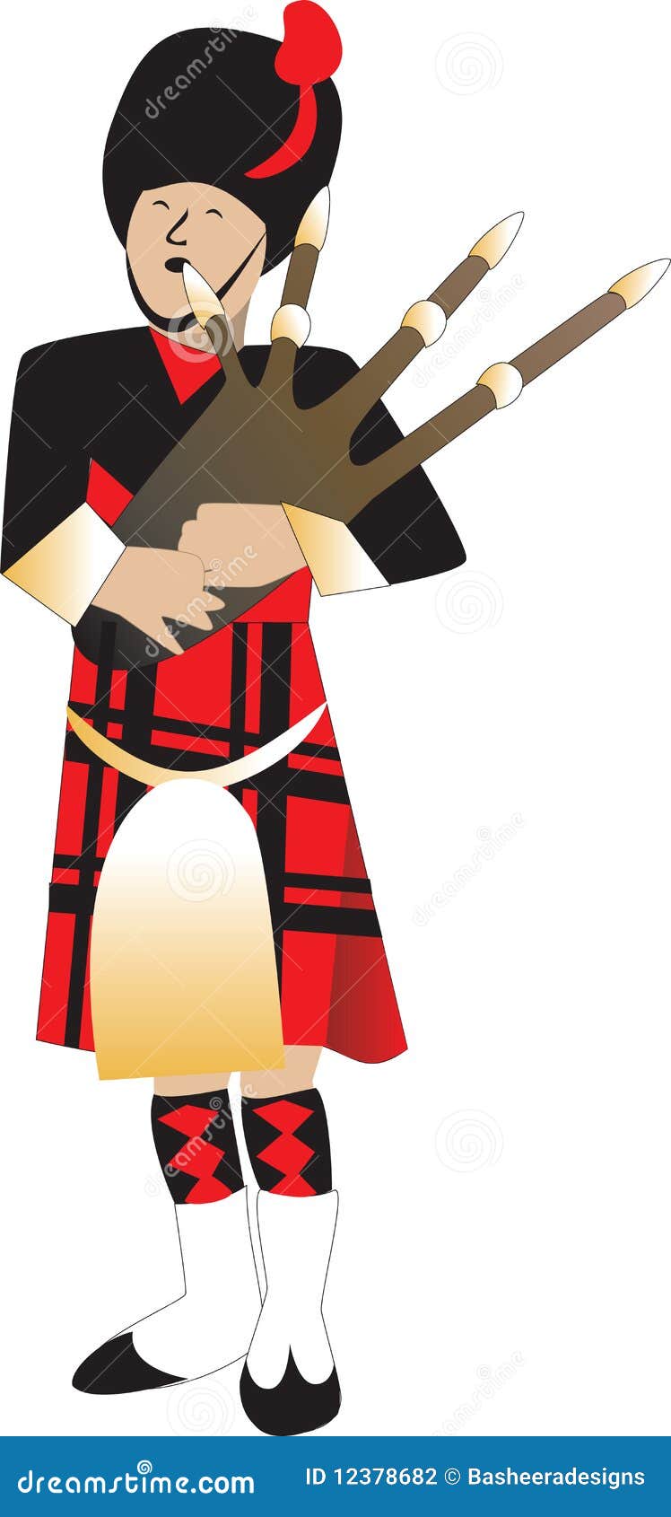 Gaita de foles ilustração do vetor. Ilustração de grampo - 12378682, image size:748x1690