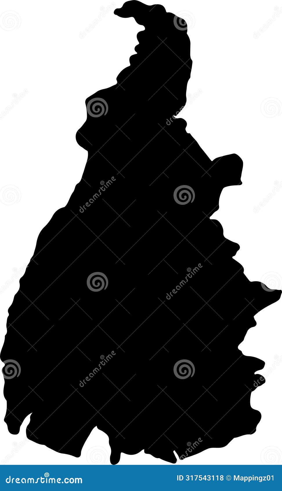 tocantins brazil silhouette map with transparent background