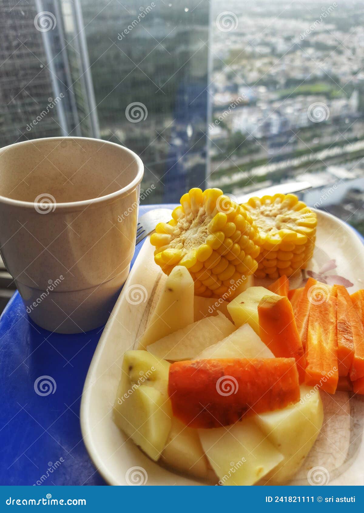 Today& X27;s Breakfast Menu, Boiled Carrots, Potatoes and Corn Stock Image Image of plant