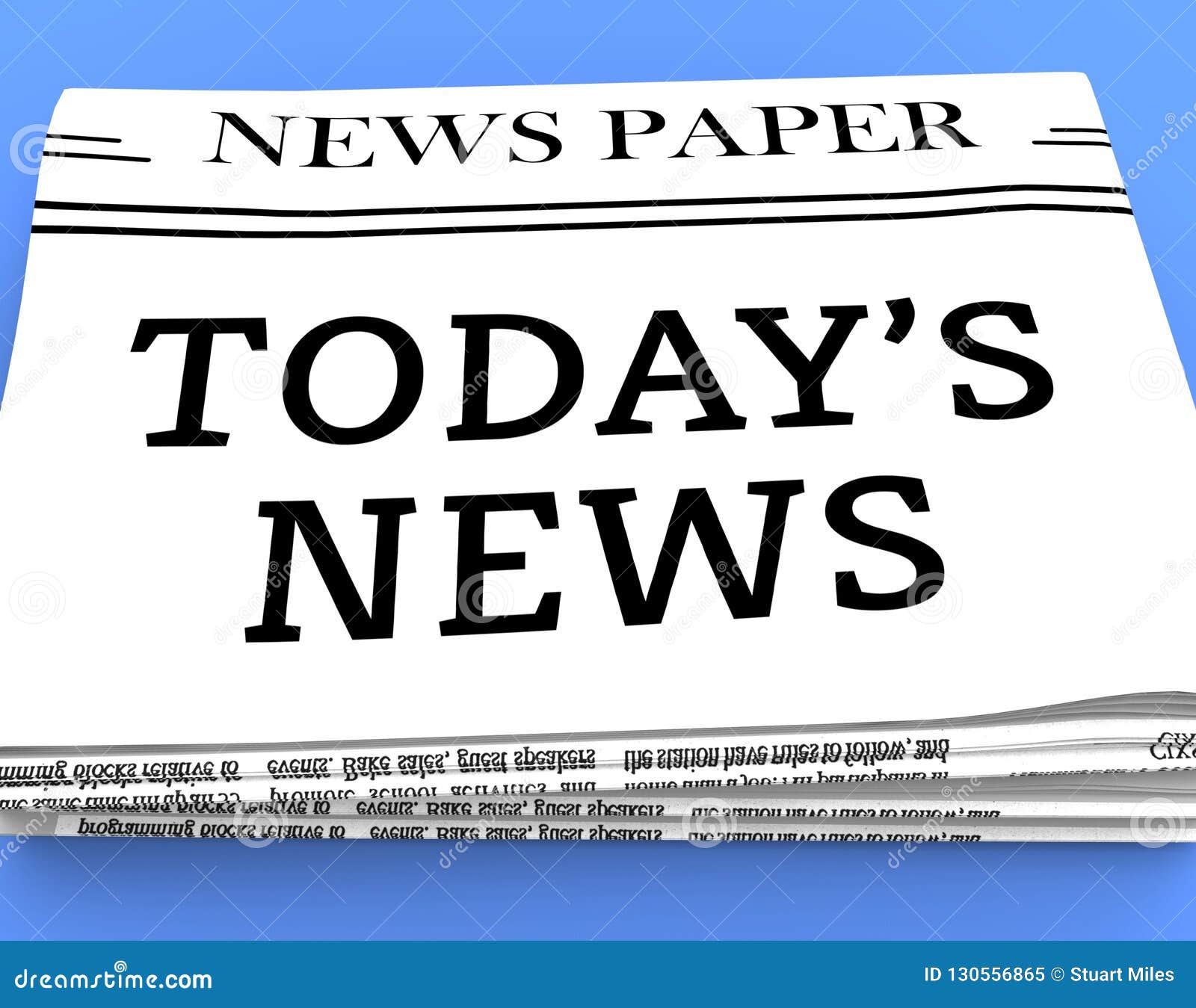 Today S News Shows Current Newspaper 3d Rendering Stock Illustration Illustration Of Today Headlines