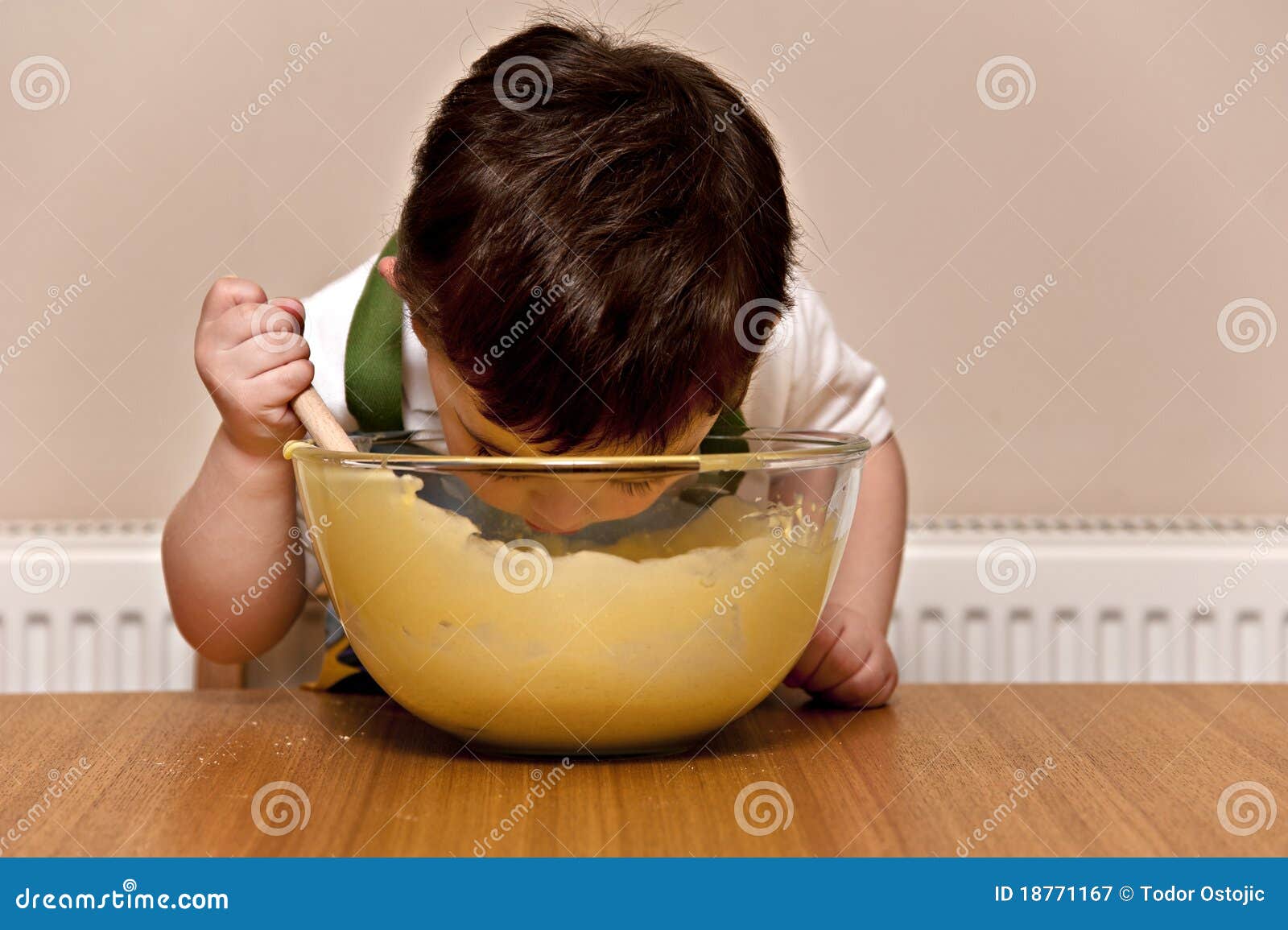 Toddler Baking stock image. Image of looking, cake, table 18771167
