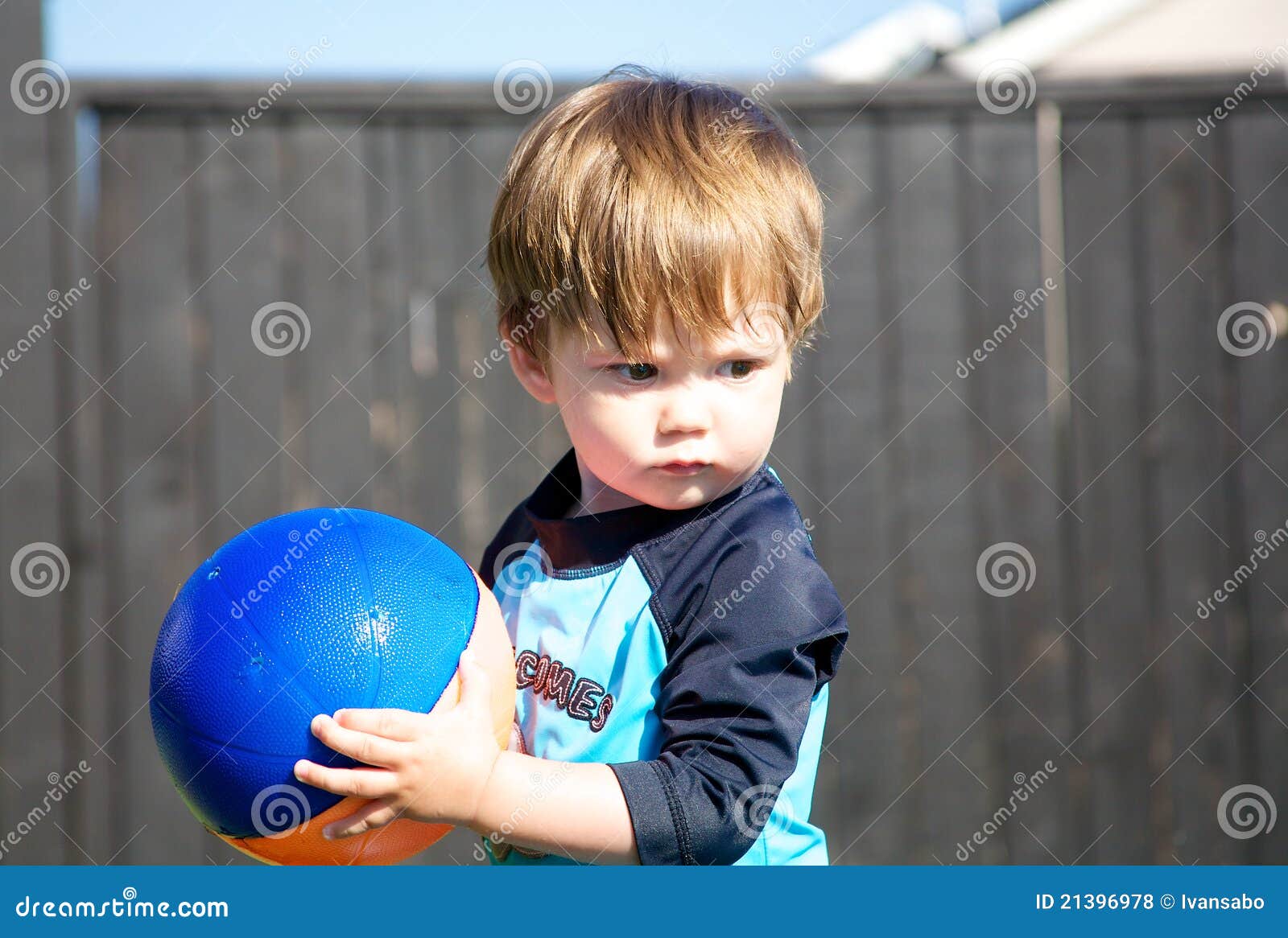 Toddler and a ball stock photo. Image of young, game 21396978