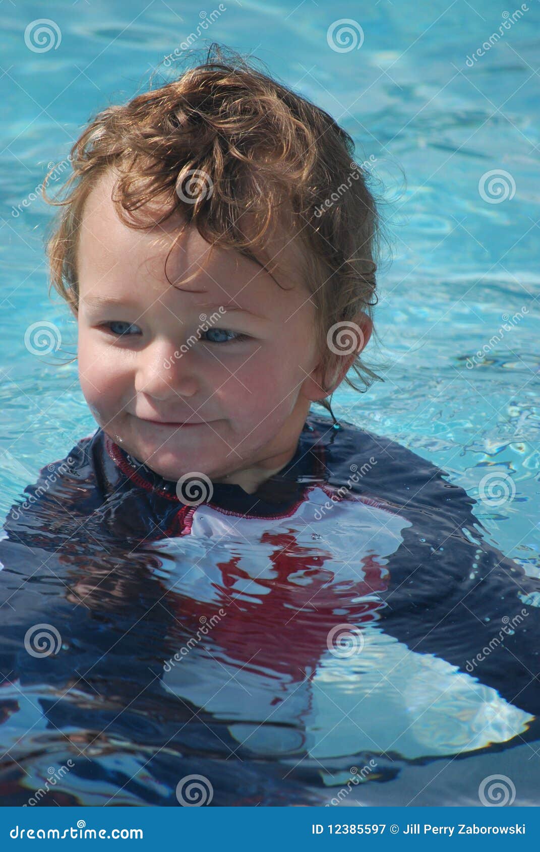 Toddler Boy Swimming in Pool Stock Image Image of smile, blue 12385597