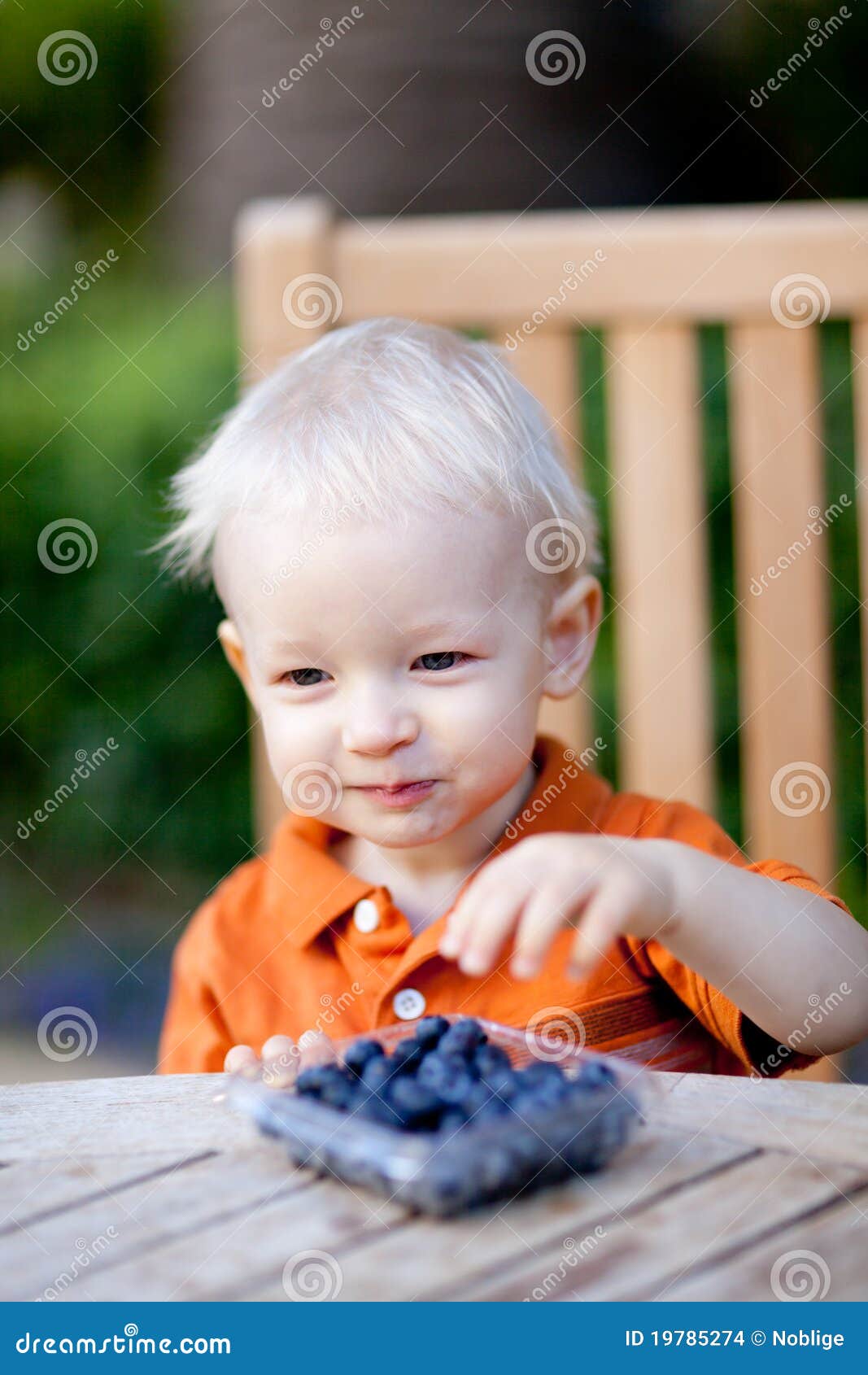 Toddler eating berries stock photo. Image of little, face 19785274