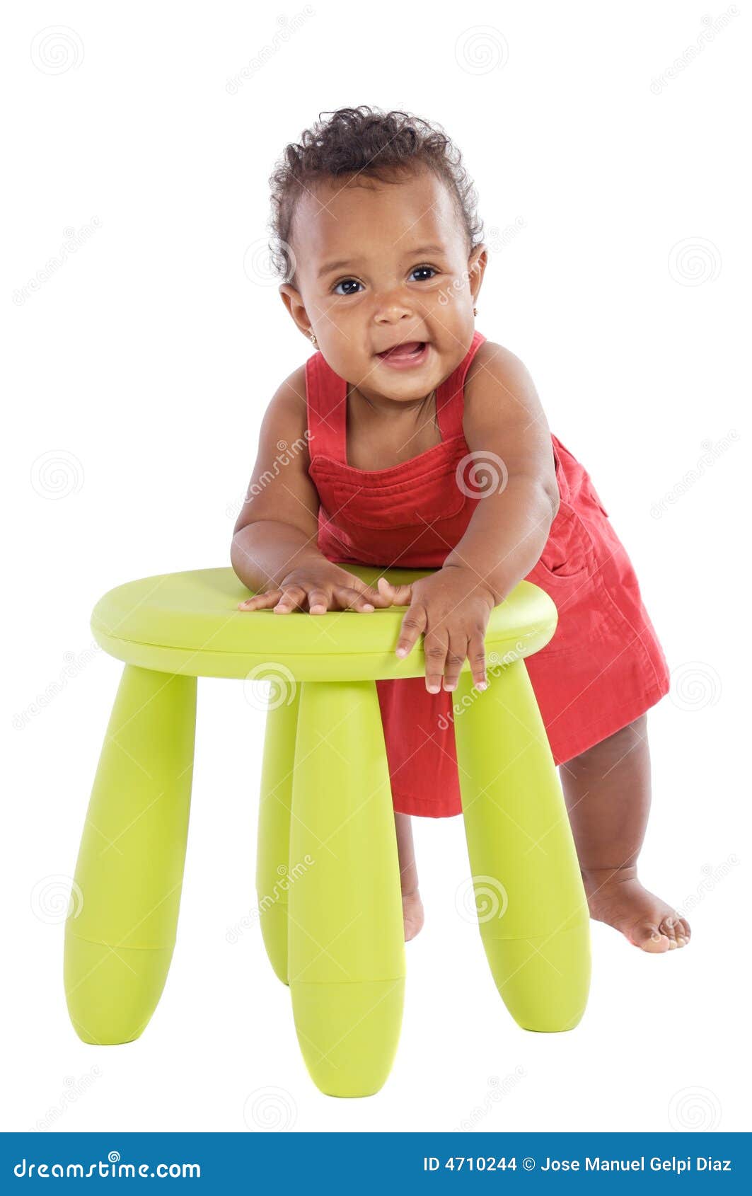 Toddler Playing with a Chair Stock Photo Image of child, children