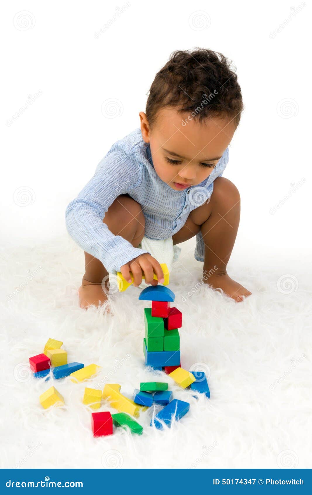 Toddler Stacking Blocks Stock Image Image Of Education 50174347