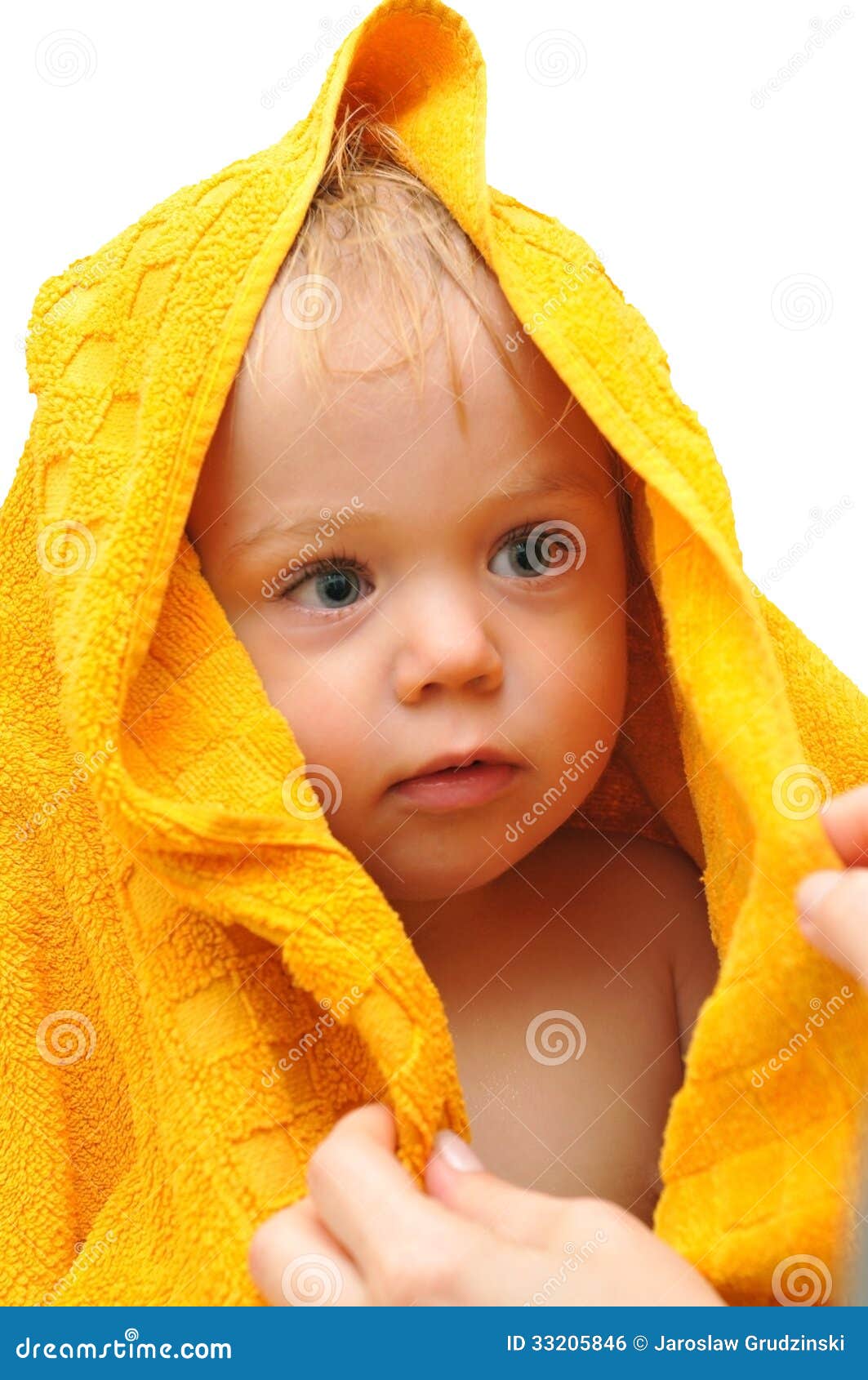 Toddler in a towel stock photo. Image of little, happy - 33205846