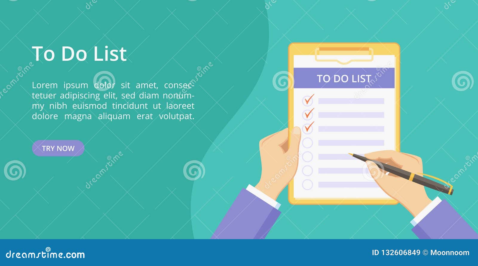 todo list hands on clipboard green landing page