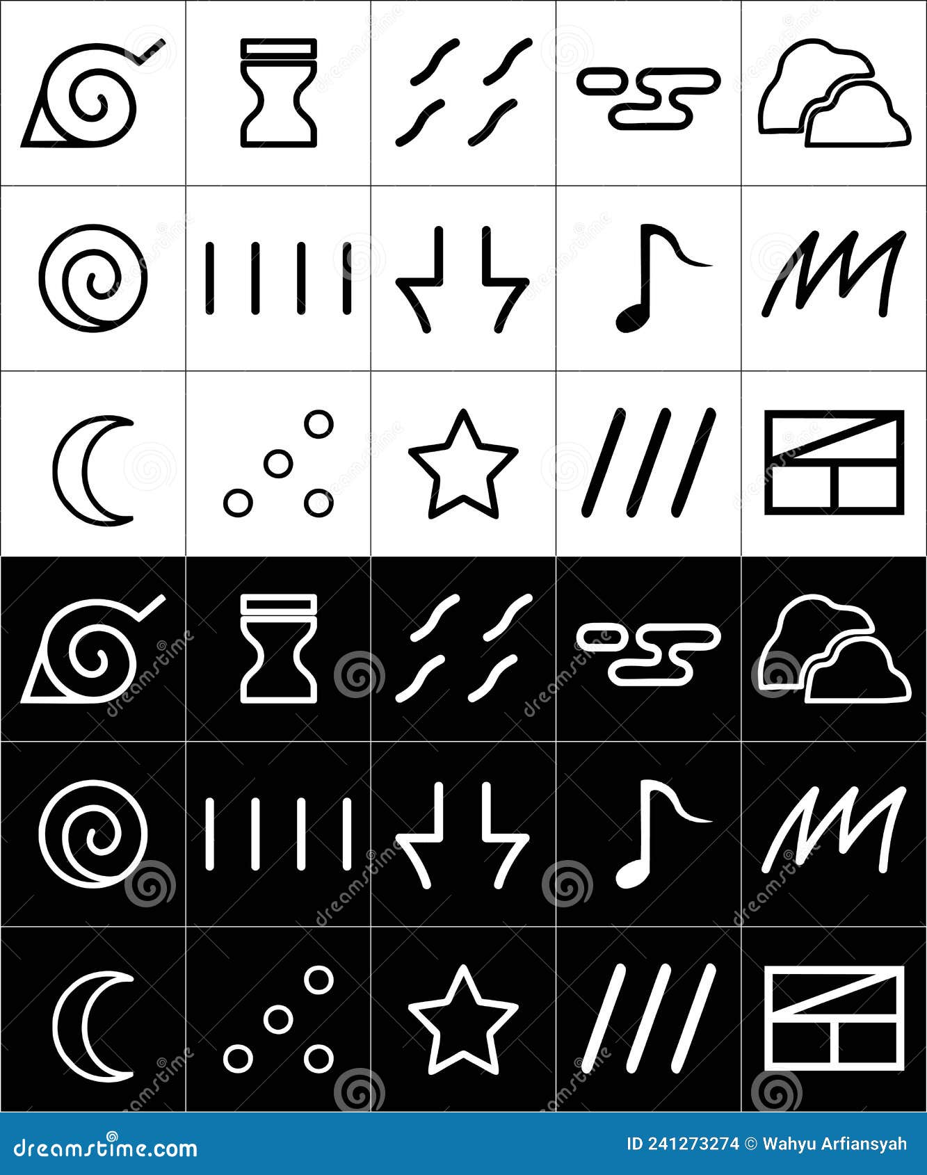 Todos Os Símbolos Da Aldeia Naruto. Ilustração do Vetor - Ilustração de  objeto, etiqueta: 241273274