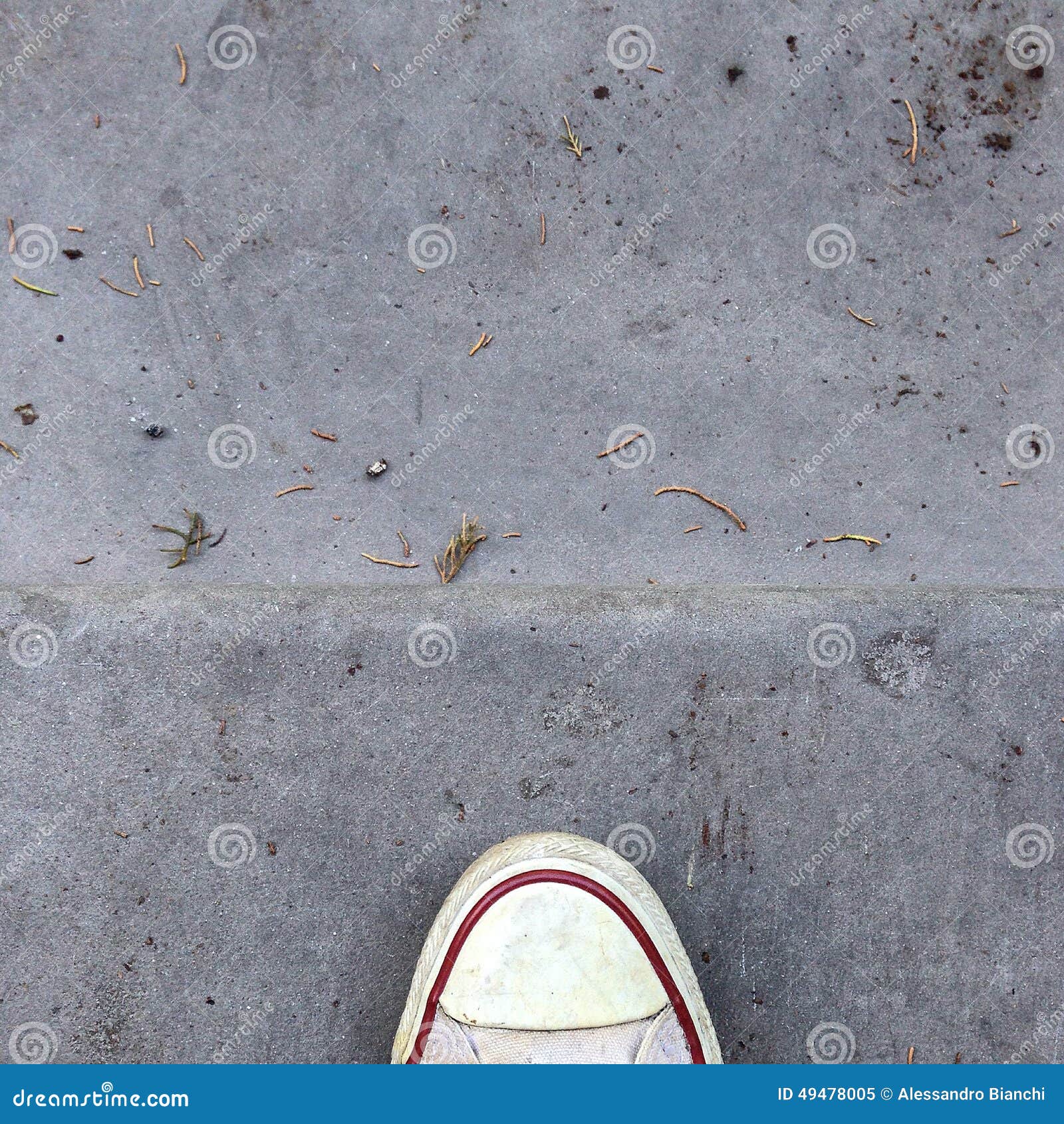 Toe of shoe on concrete stock image. Image of dirty, clutter - 49478005