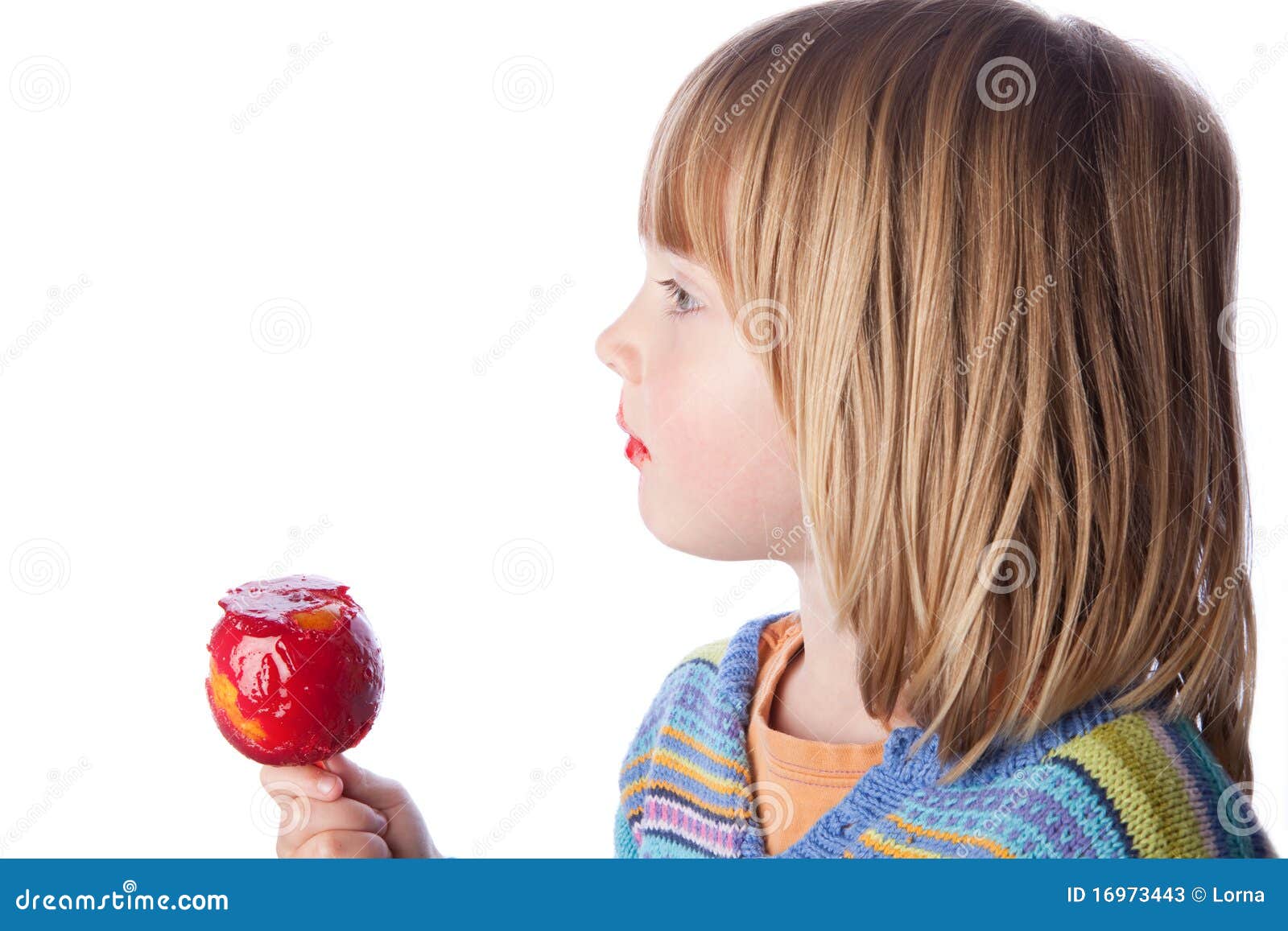Toffee Apple Child Eating Sweets Stock Image Image of fruit, taffy