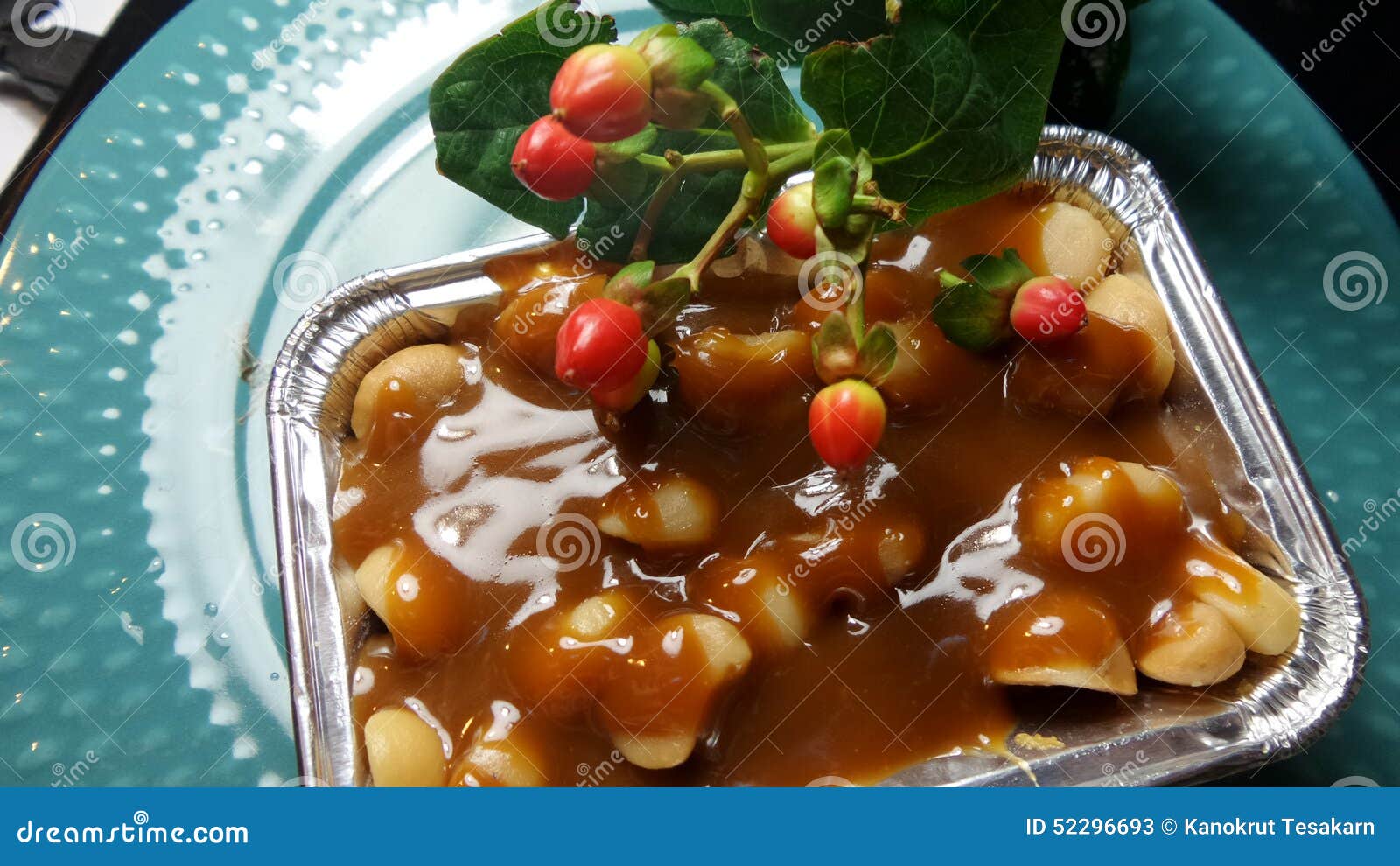 Toffee Cake with macadamia stock image. Image of delicious 52296693