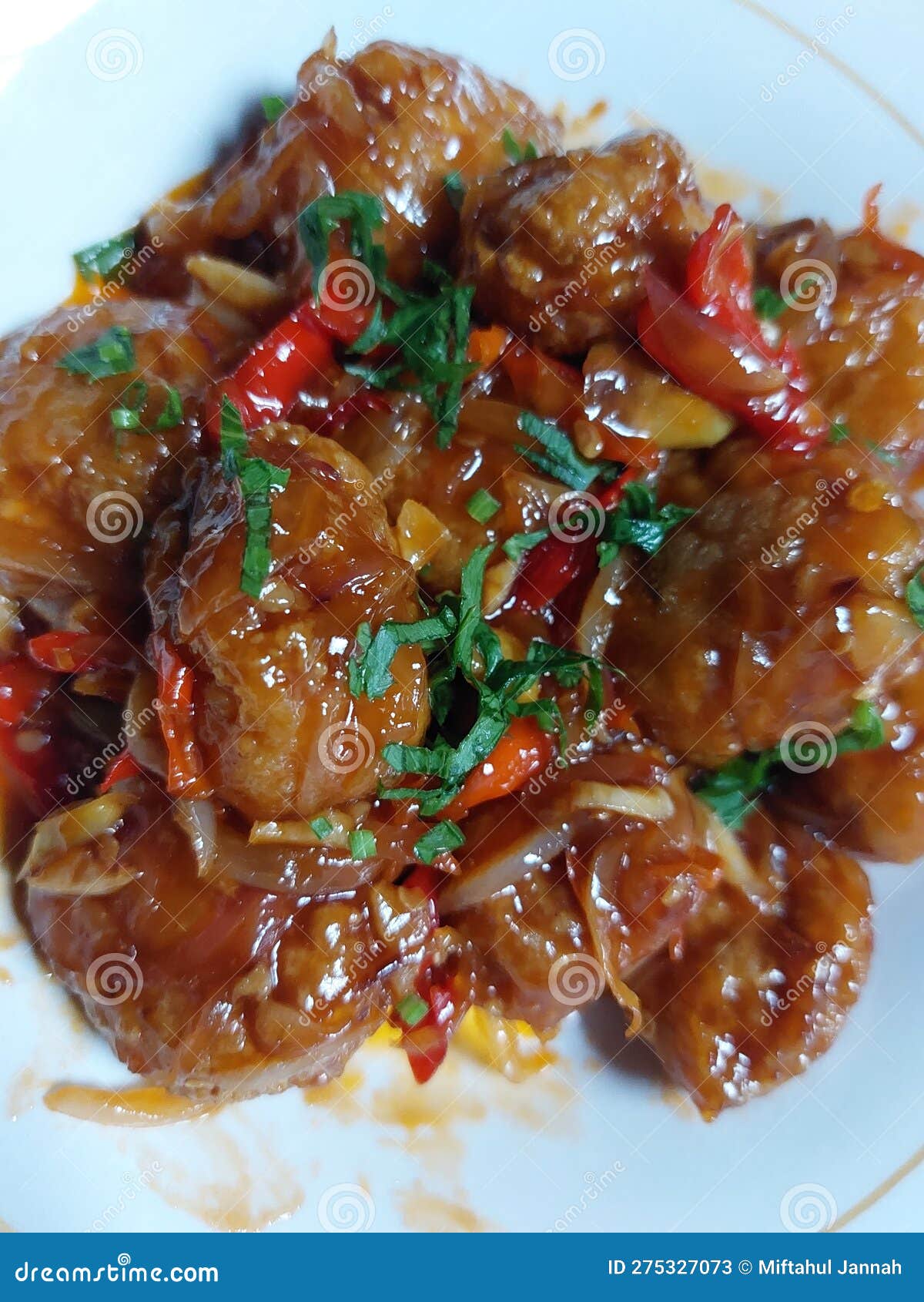 Tofu Cooked in a Delicious Oyster Sauce Stock Image - Image of tofu