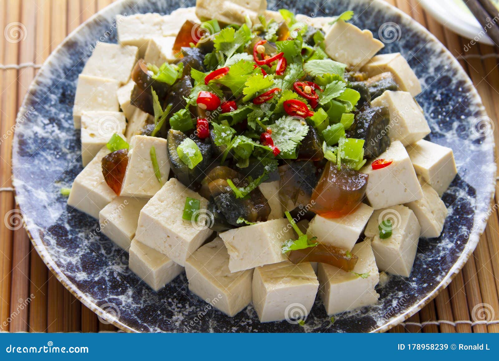 Tofu Cube Century Egg Salad Stock Image Image of flower, food 178958239