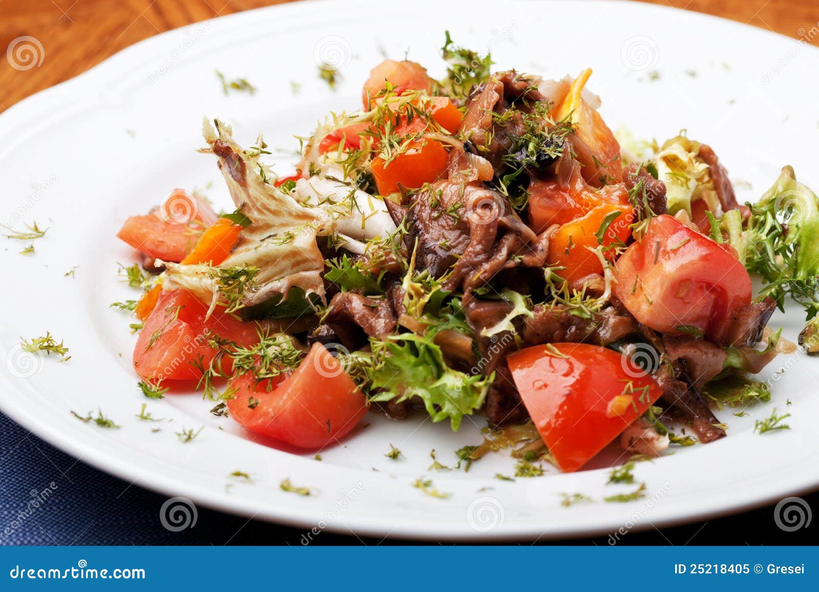 Tofu Marinated in Soy Sauce with Tomato and Salad Stock Image Image