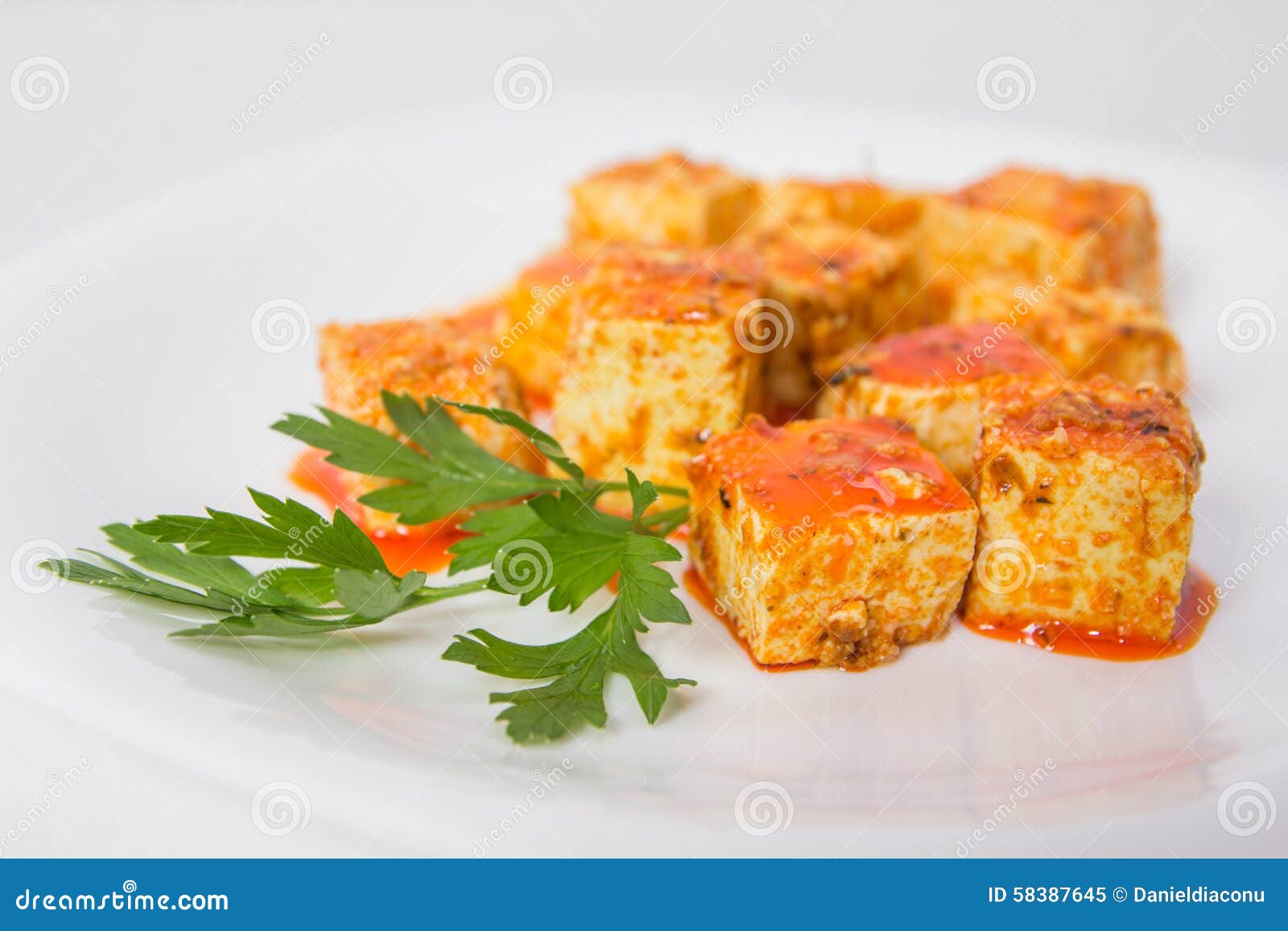 Tofu and sauce stock image. Image of meal, delicious - 58387645