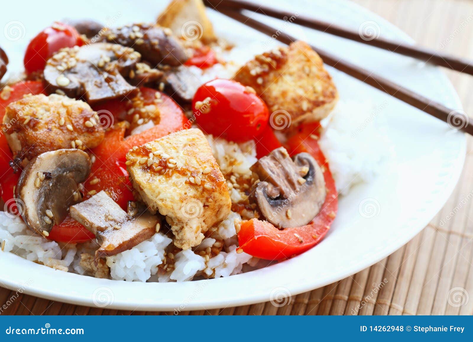 Tofu Stir Fry stock photo. Image of stir, sticks, tomatoes 14262948