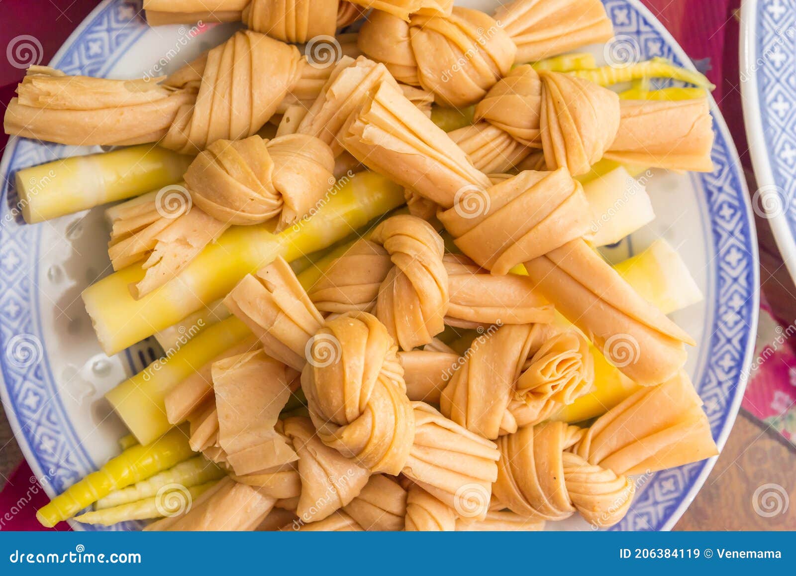 Tofu Tied in a Knot with Bamboo Root Stock Image Image of tofou