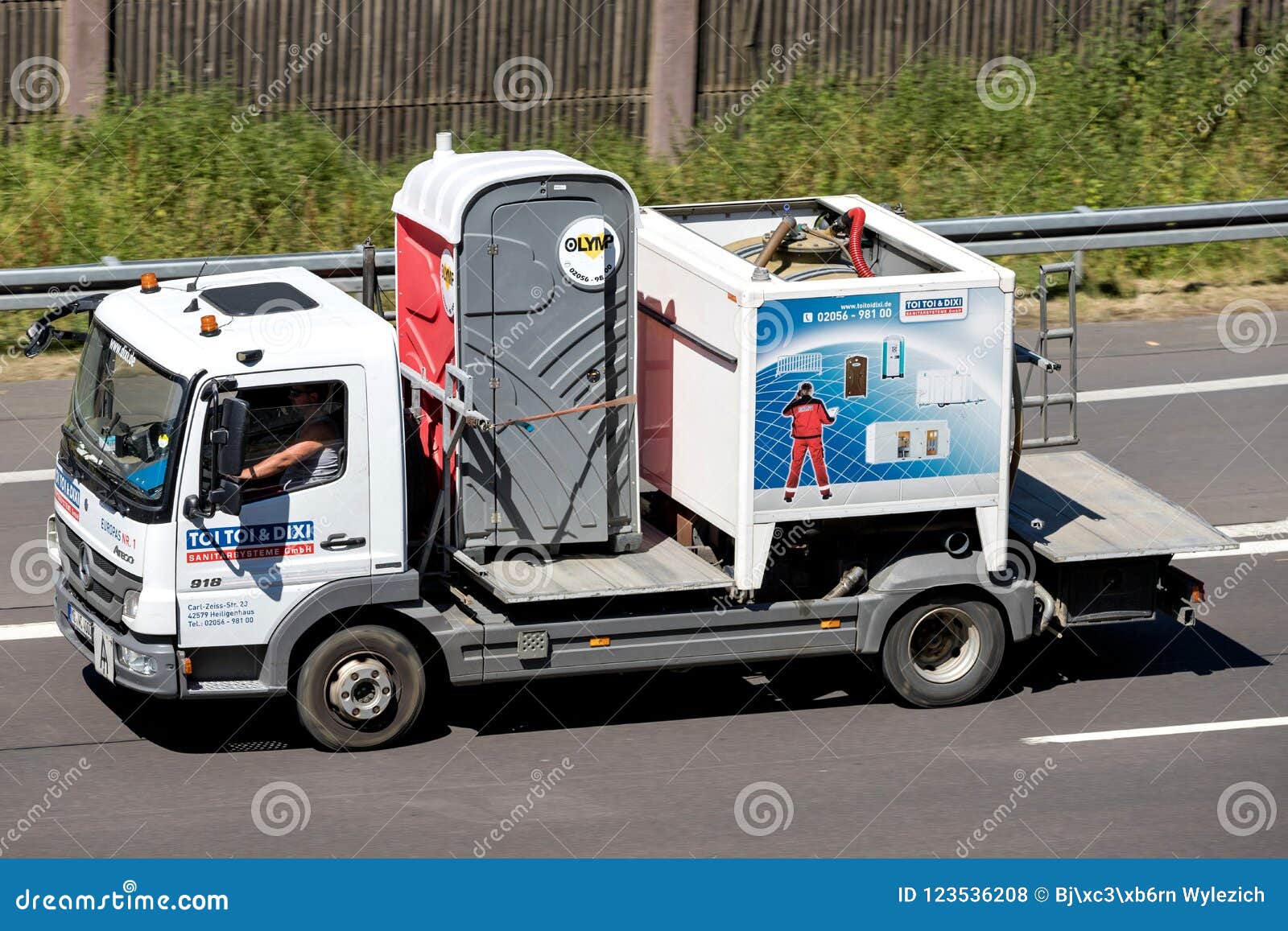 TOI TOI & DIXI Truck on Motorway Editorial Stock Photo Image of