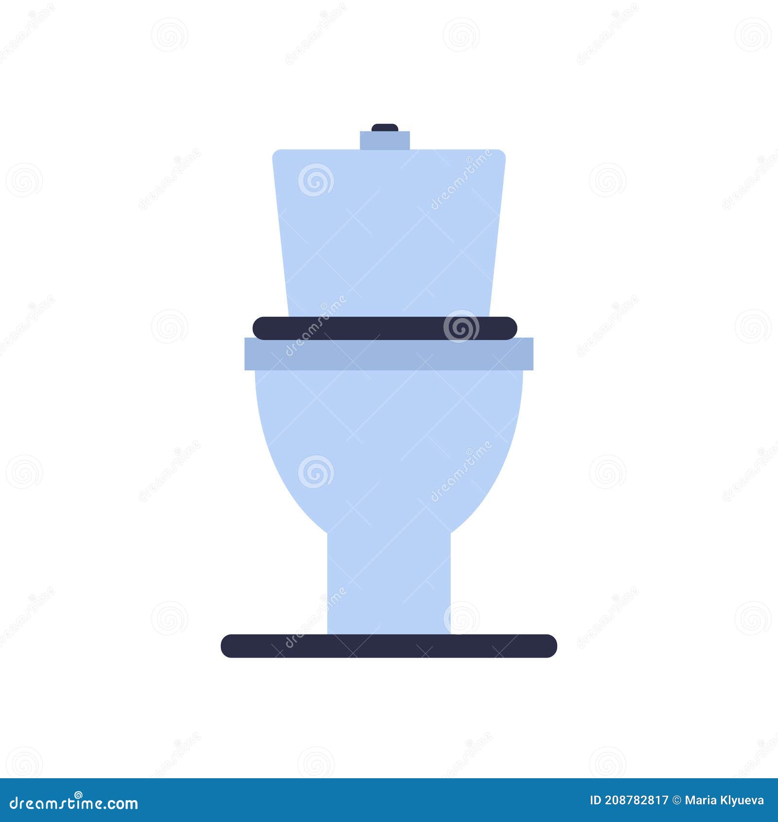 Toilet Bowl Blue in Flat Style. Isolated 2d Vector Stock Vector ...