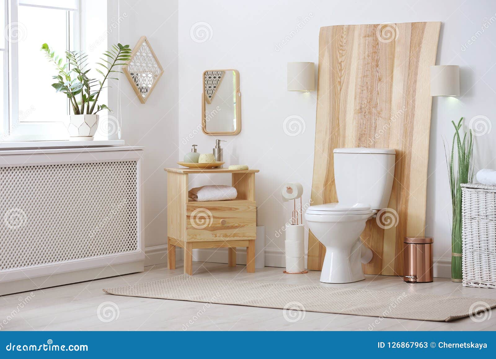 Toilet Bowl in Modern Interior Stock Image Image of hygiene, clean