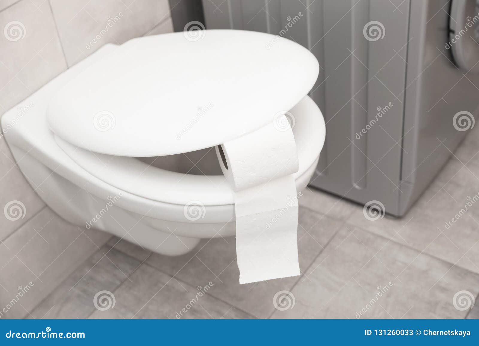 Toilet Bowl with Paper Roll Stock Image Image of care, cleaner 131260033