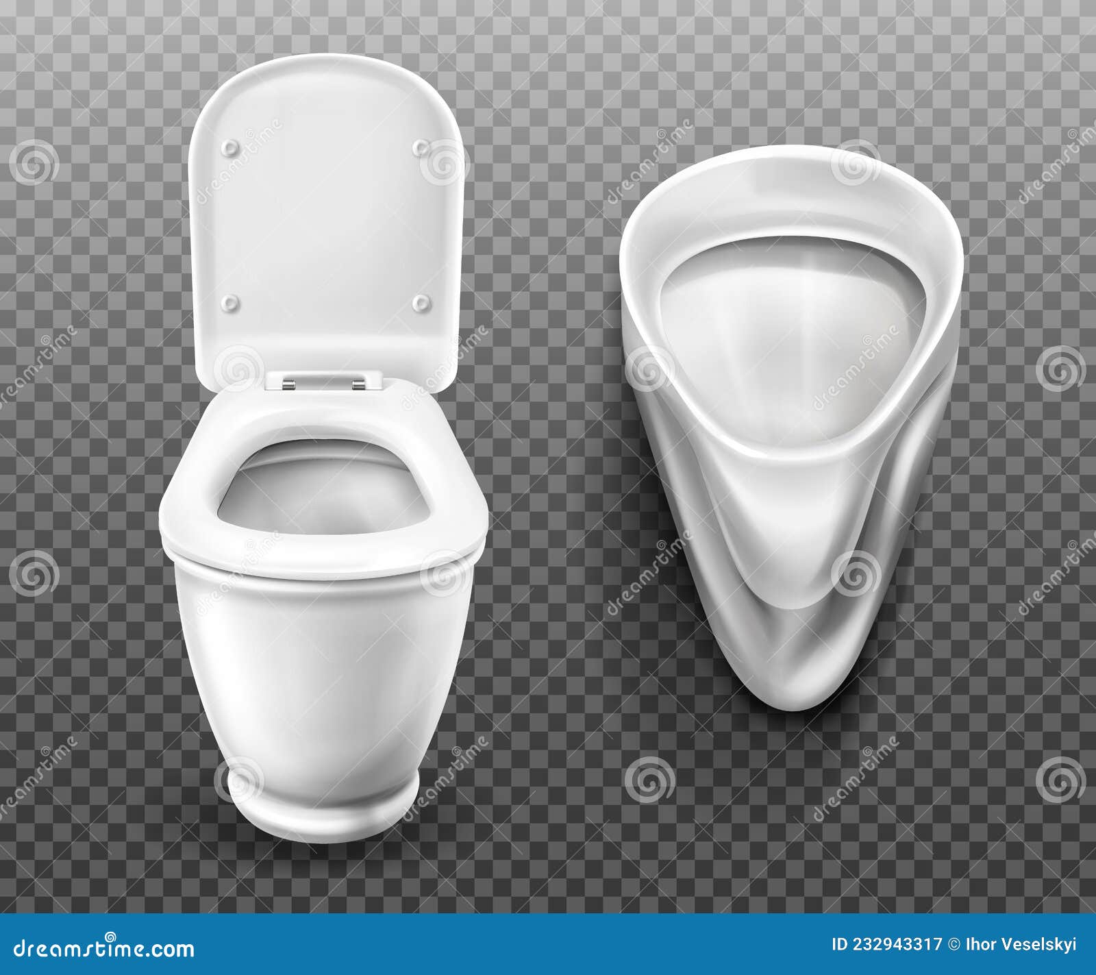 Toilet Bowl And Urinal For Modern Male Wc Stock Vector Illustration Of Bathroom Graphic