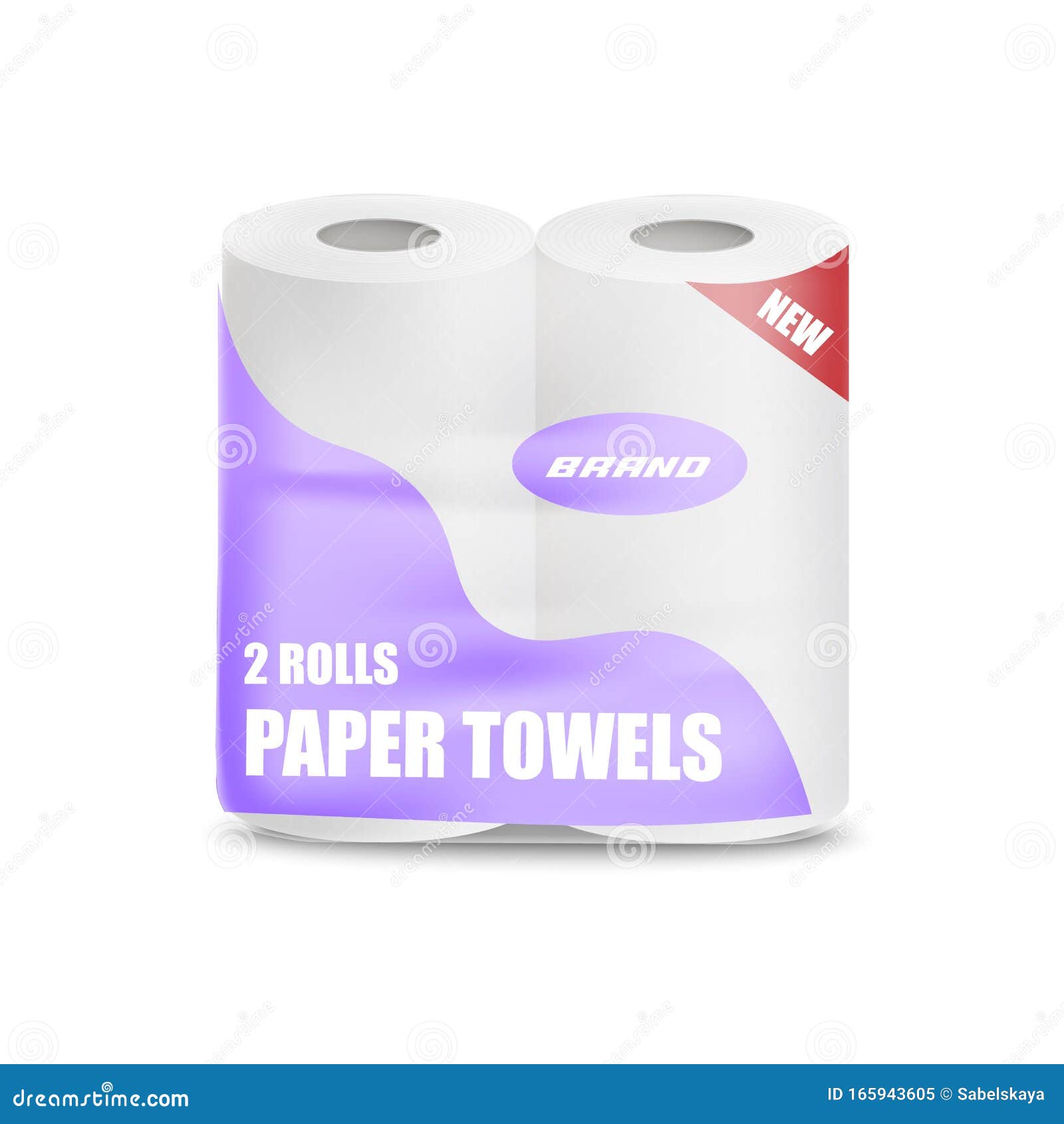 Toilet Or Kitchen Paper Towels Rolls Pack Realistic Vector Mockup Illustration Isolated. Stock ...