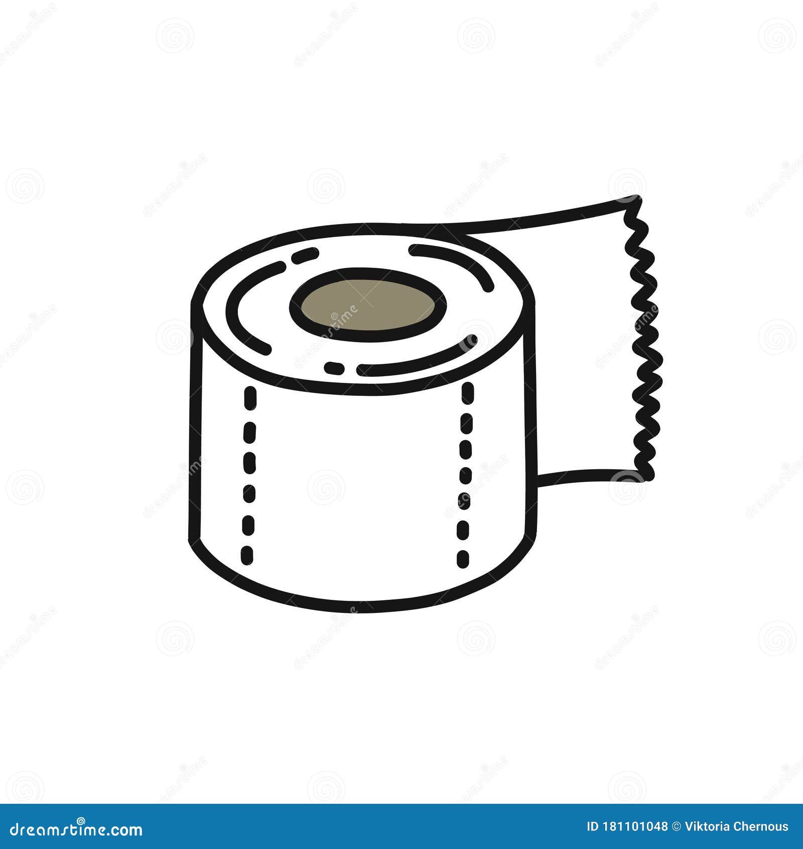 Toilet Paper Doodle Icon, Vector Illustration Stock Illustration