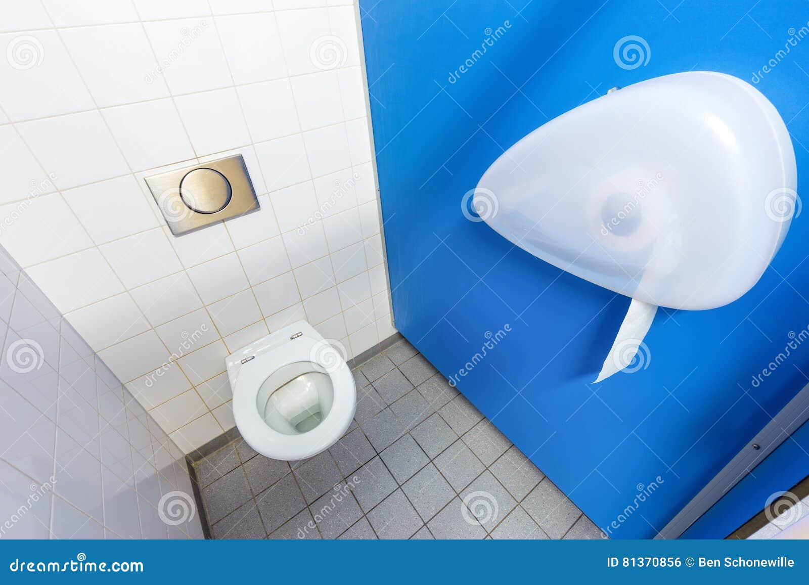 Toilet with Paper Holder and Tiled Wall Stock Photo Image of clean
