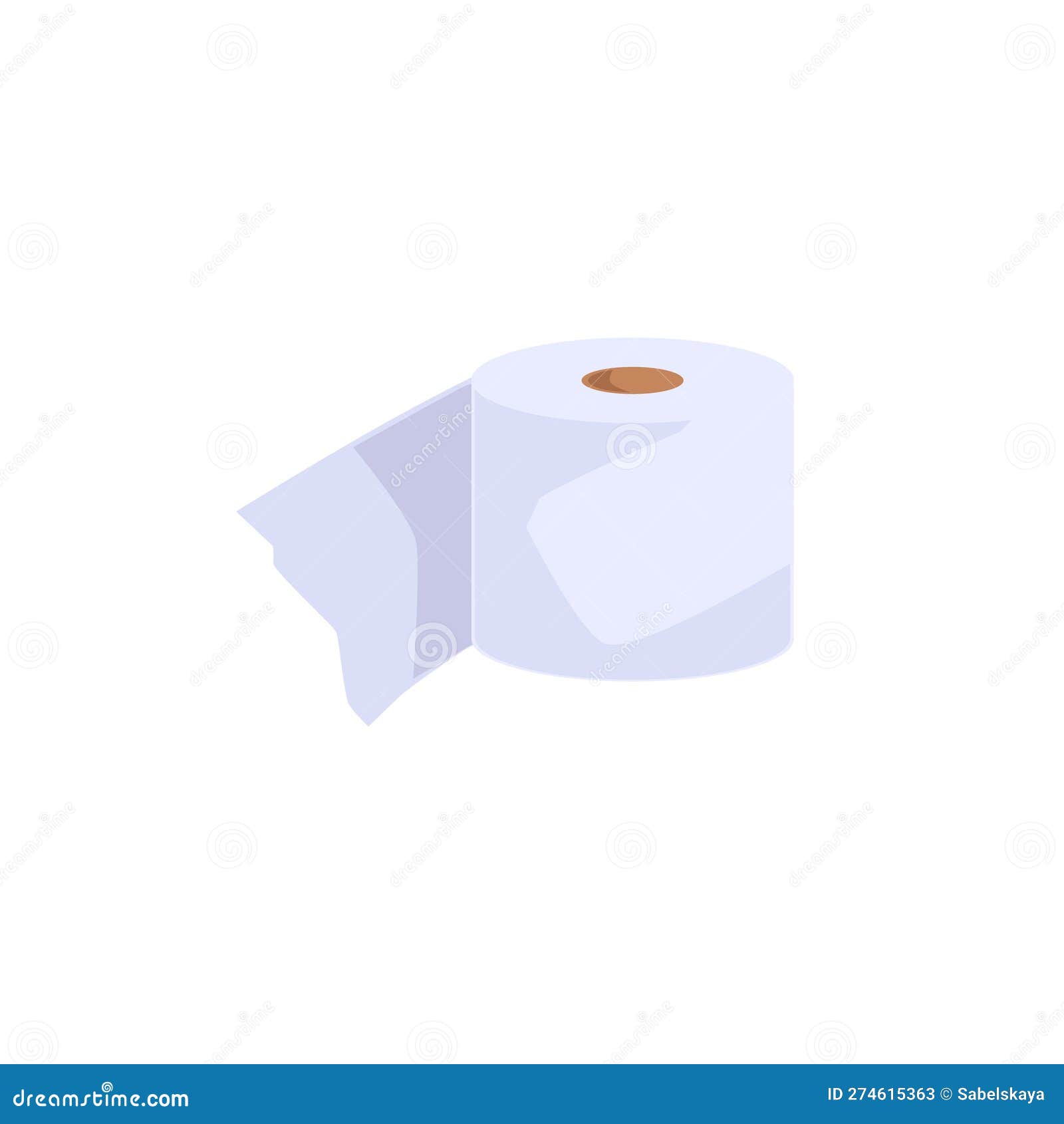 Toilet Paper or Kitchen Paper Tissue Roll Flat Vector Illustration Isolated. 向量例证 插画 包括有 查出