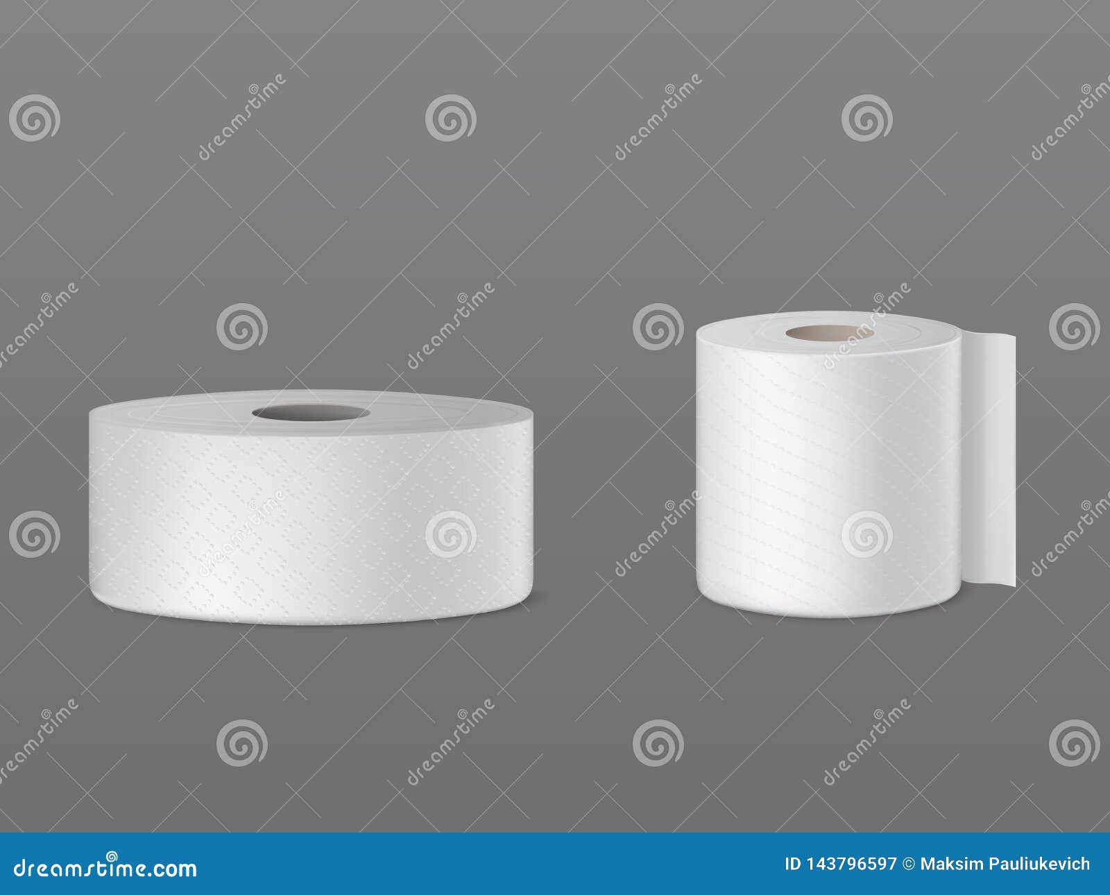 Toilet Paper, Kitchen Towel 3d Realistic Vector Stock