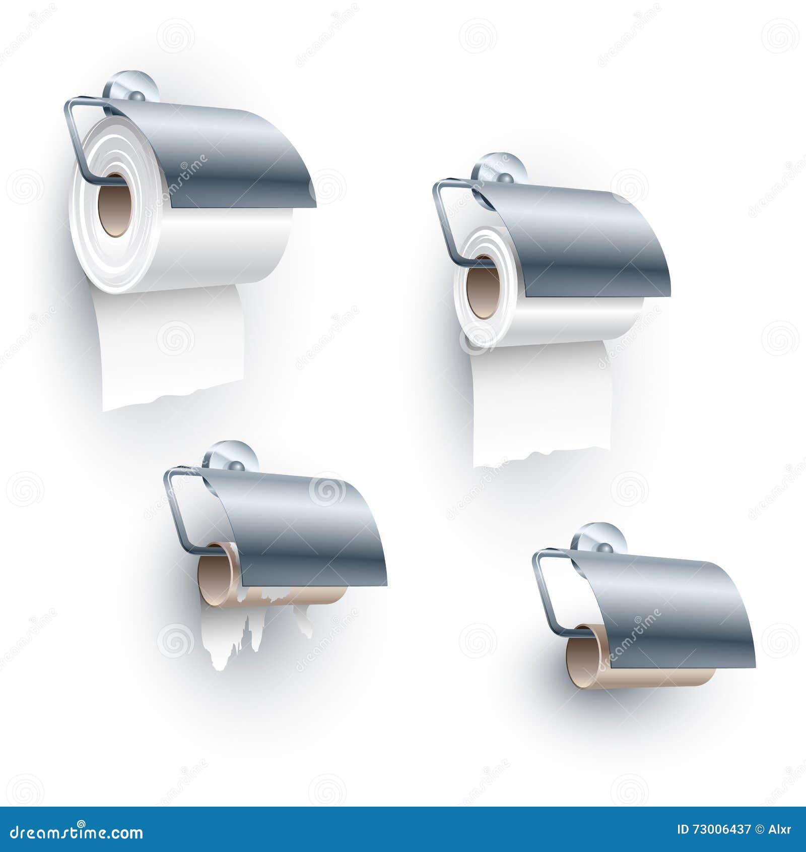 Toilet Paper Roll Spindle Position Under Set Stock Vector