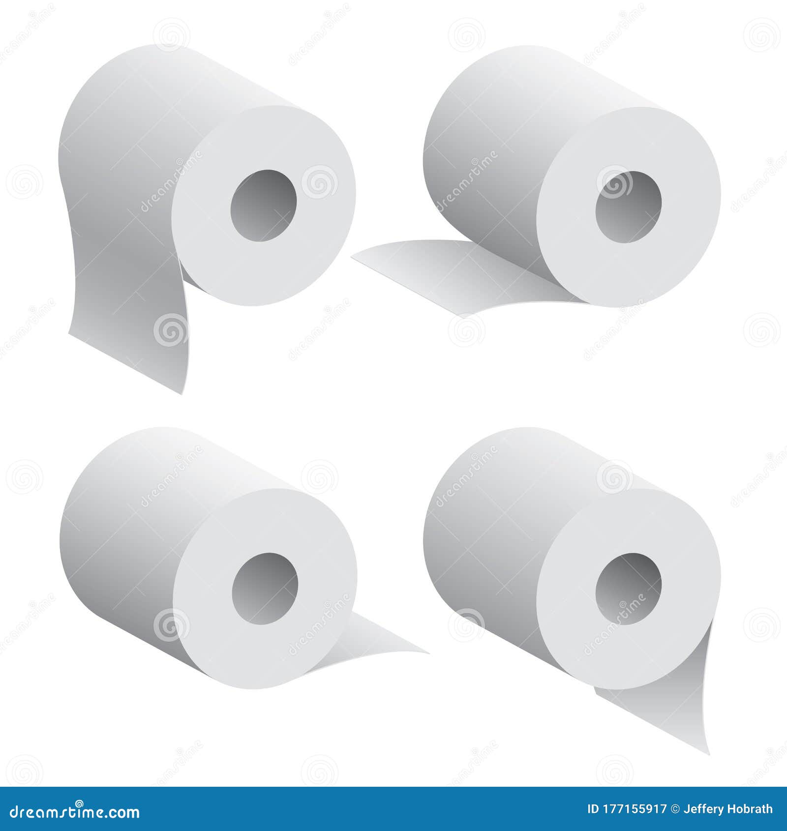 Toilet Paper Rolls Realistic 3D Isolated Vector