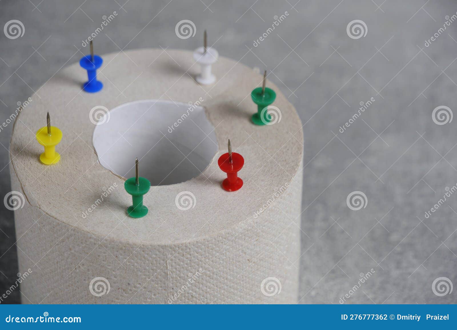 Toilet Paper with Sharp Buttons.Concept Hemorrhoid Problem. Stock Photo