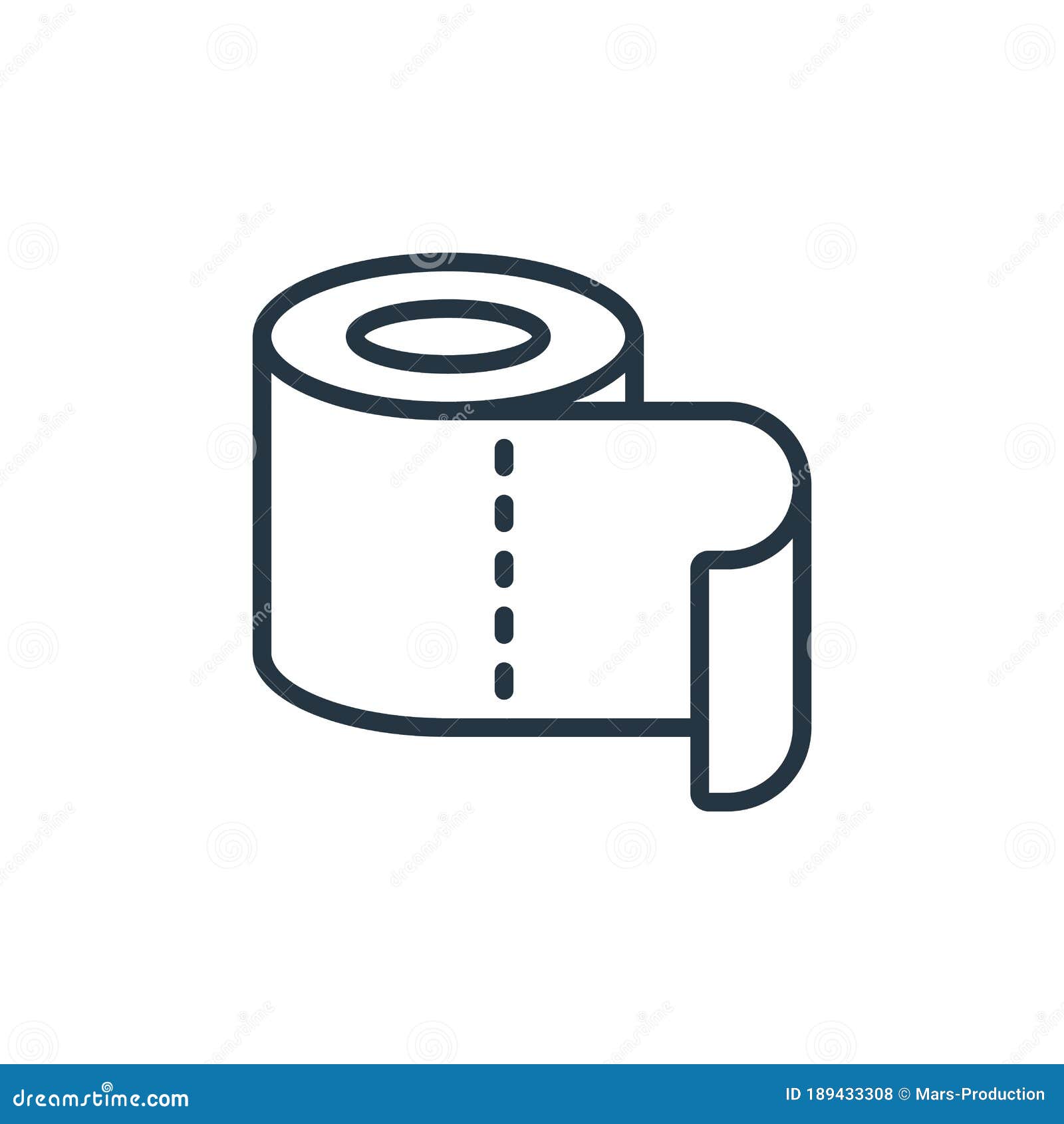 Toilet Roll Vector Icon Isolated on White Background. Outline, Thin